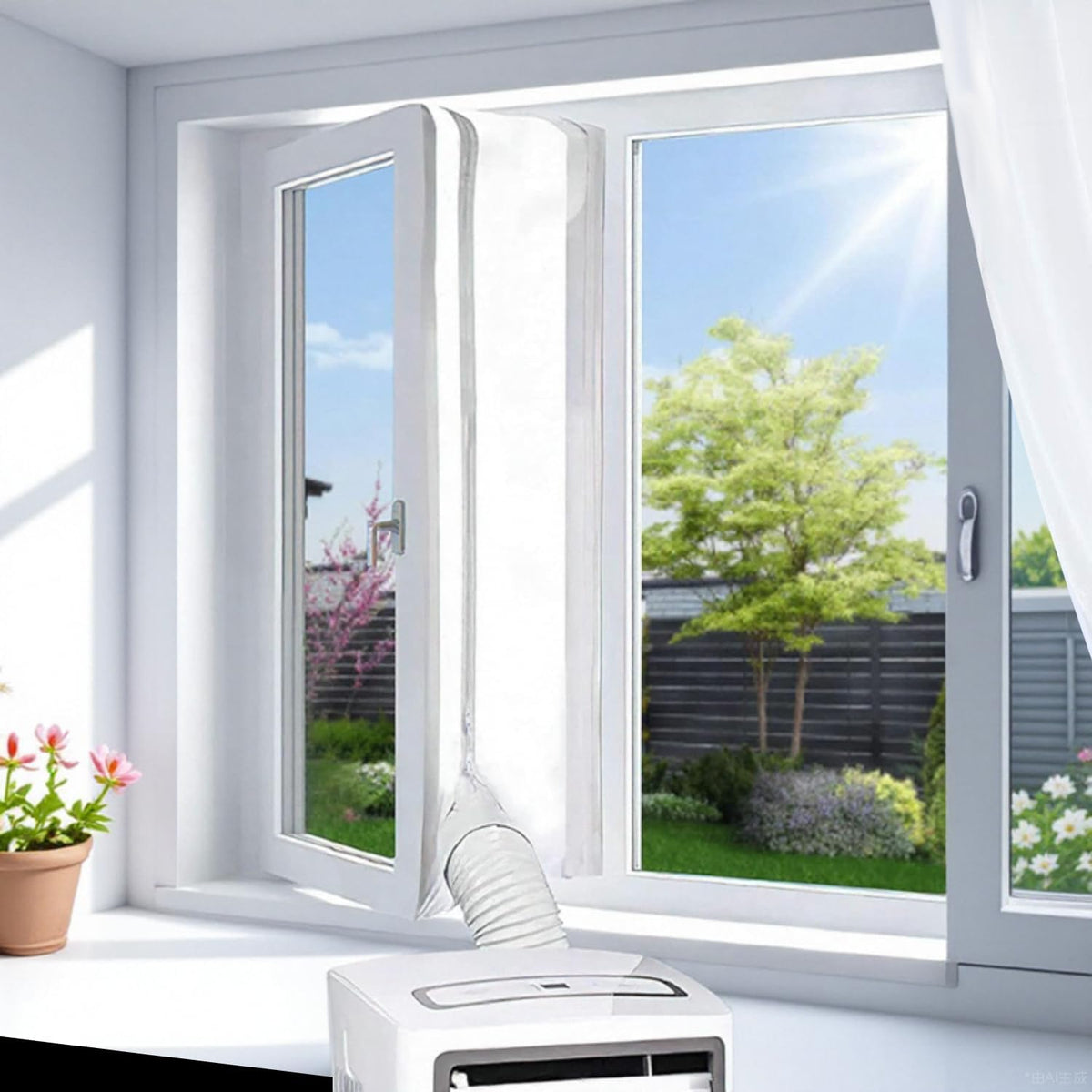  Joint De Fenêtre Pour Climatiseur Mobile, Joint De Fenêtre Pour Climatiseurs Mobiles Avec Fermeture à Glissière Et Fermeture à Adhésive (400 Cm)