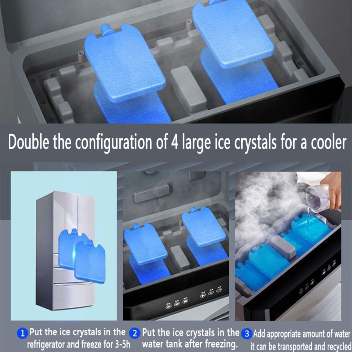GENERIC Refroidisseur D'air évaporatif Portable Avec Télécommande, 3 Vitesses Et Modes, 12H Minuterie, 4 Packs De Glace, Oscillation à 120 °, Ventilateur De Refroidissement Silencieux Pour Le Garage De Maison