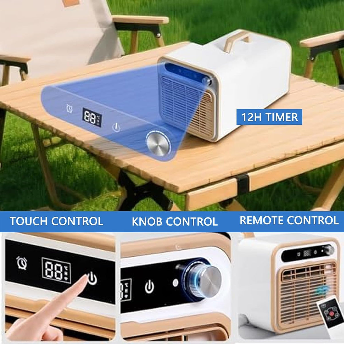 GENERIC Climatiseur Split Portable 5000 Btu, Unité De Climatisation De Camping Silencieuse Avec WiFi Et Télécommande, Minuterie De 12 H Et Débit D’Air De 130 M³/h, Rafraîchisseur D’Air Sans Tuyau Pou 1m Tube