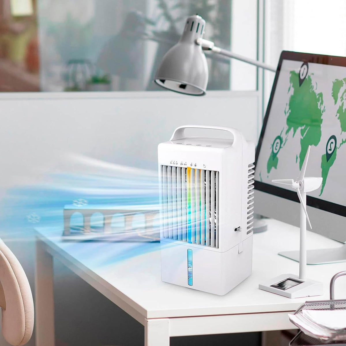 GENERIC Petit Refroidisseur D'air, Ventilateur De Climatisation Portable, Alimenté Par USB, Pulvérisation à Vitesse Réglable Pour La Maison, Le Bureau, La Chambre à Coucher, Les Voyages En Plein Air