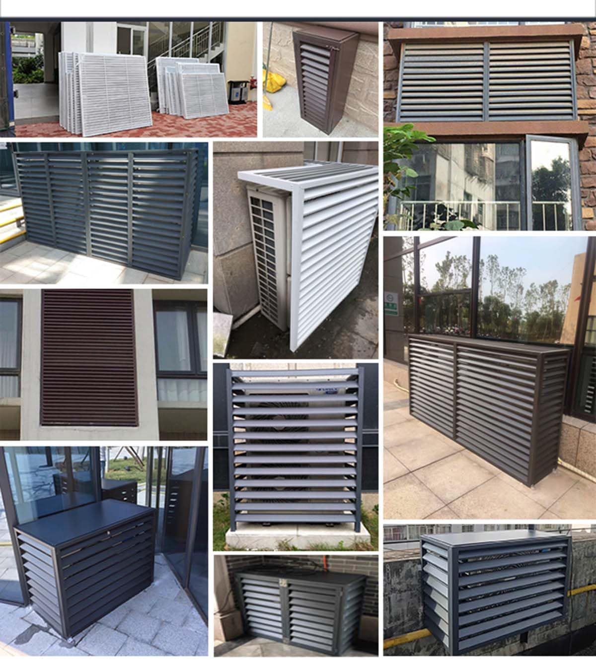  Housse De Protection En Alliage D'aluminium Pour Climatiseur – Clôture Extérieure Résistante Aux Intempéries Pour Dissimuler Les Unités De Climatisation – Design Clima Blade Pour Une Protection Et Une
