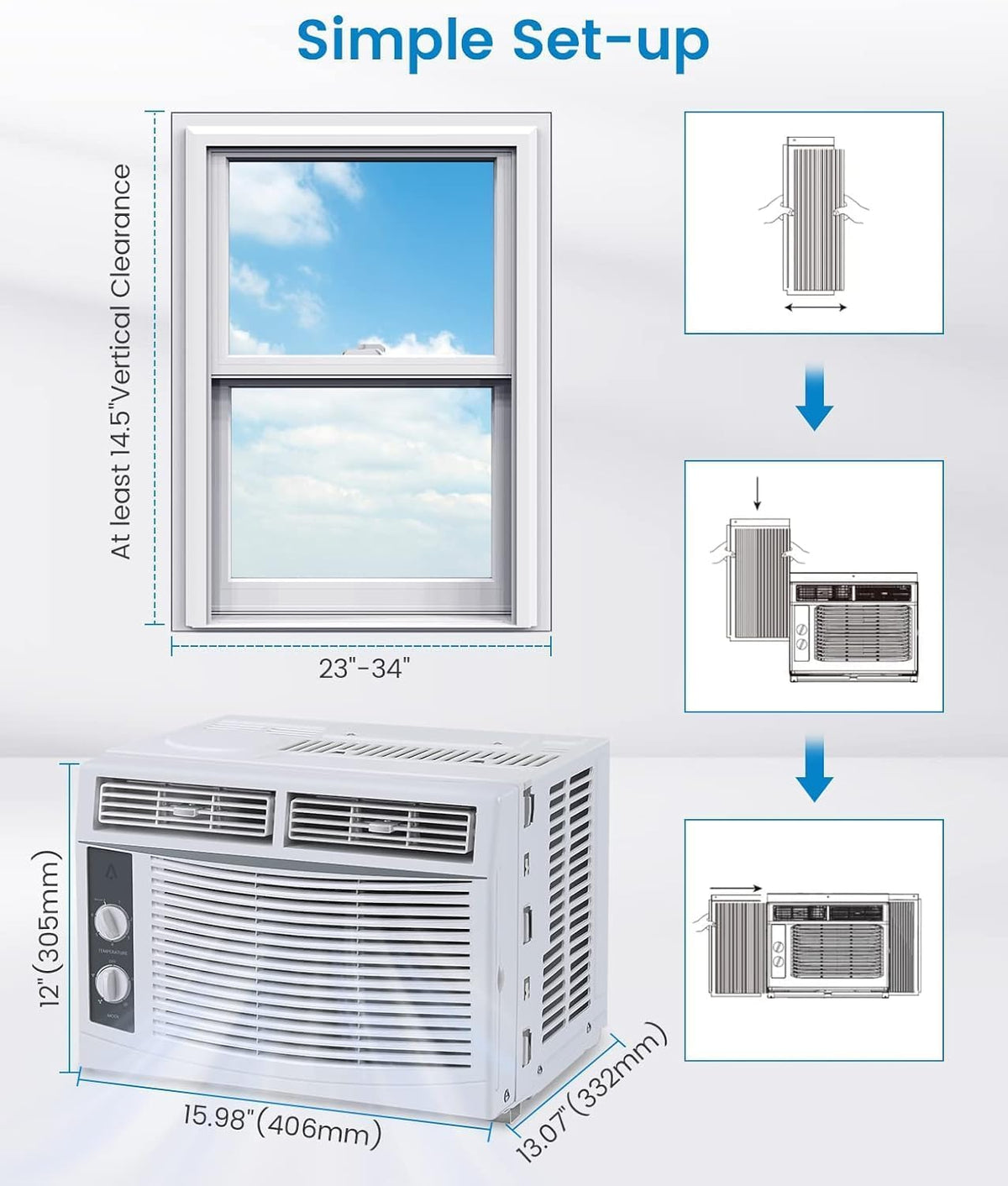 GENERIC Climatiseur Portable, Déshumidificateur à Refroidissement Rapide Pour Chambre Et Cuisine, Moustiquaire Incluse, Idéal Pour Les Résidences étudiantes, Les Airconditioning+1.2mtent