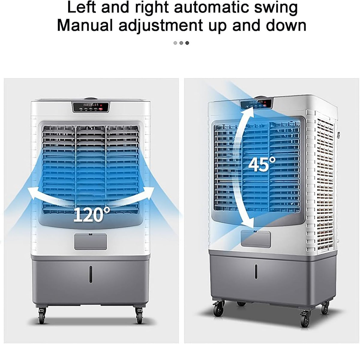  Industrial Evaporative Air Cooler With 120° Oscillation, 50L Water Tank, 3 Speeds & 6 Ice Packs For Large Rooms, Patios, Garages