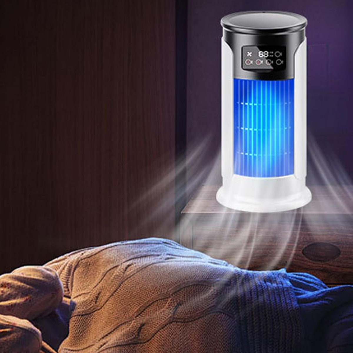  Ventilateur Climatiseur | Ventilateur Personnel Portable Rafraîchisseur D'Air | Vitesses Réglables - Réservoir 300ml - Silencieux Pour Bureau, Domicile Et Voyage