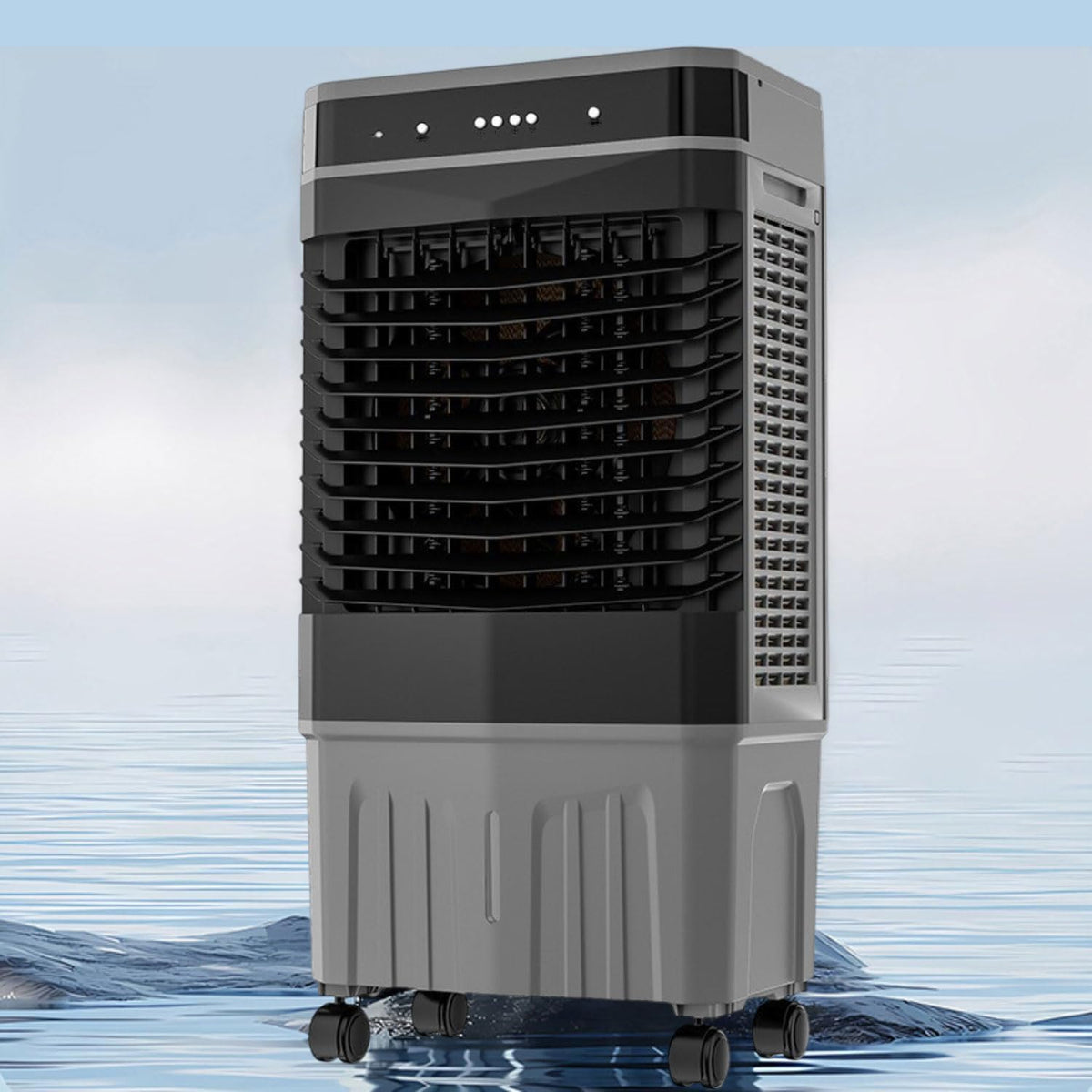 GENERIC Refroidisseur D'air évaporatif Portable, Ventilateur Oscillant à 3 Vitesses Avec 4 Paquets De Glace, 12H Minuterie, Faible Bruit Pour Le Bureau De Chambre à Coucher