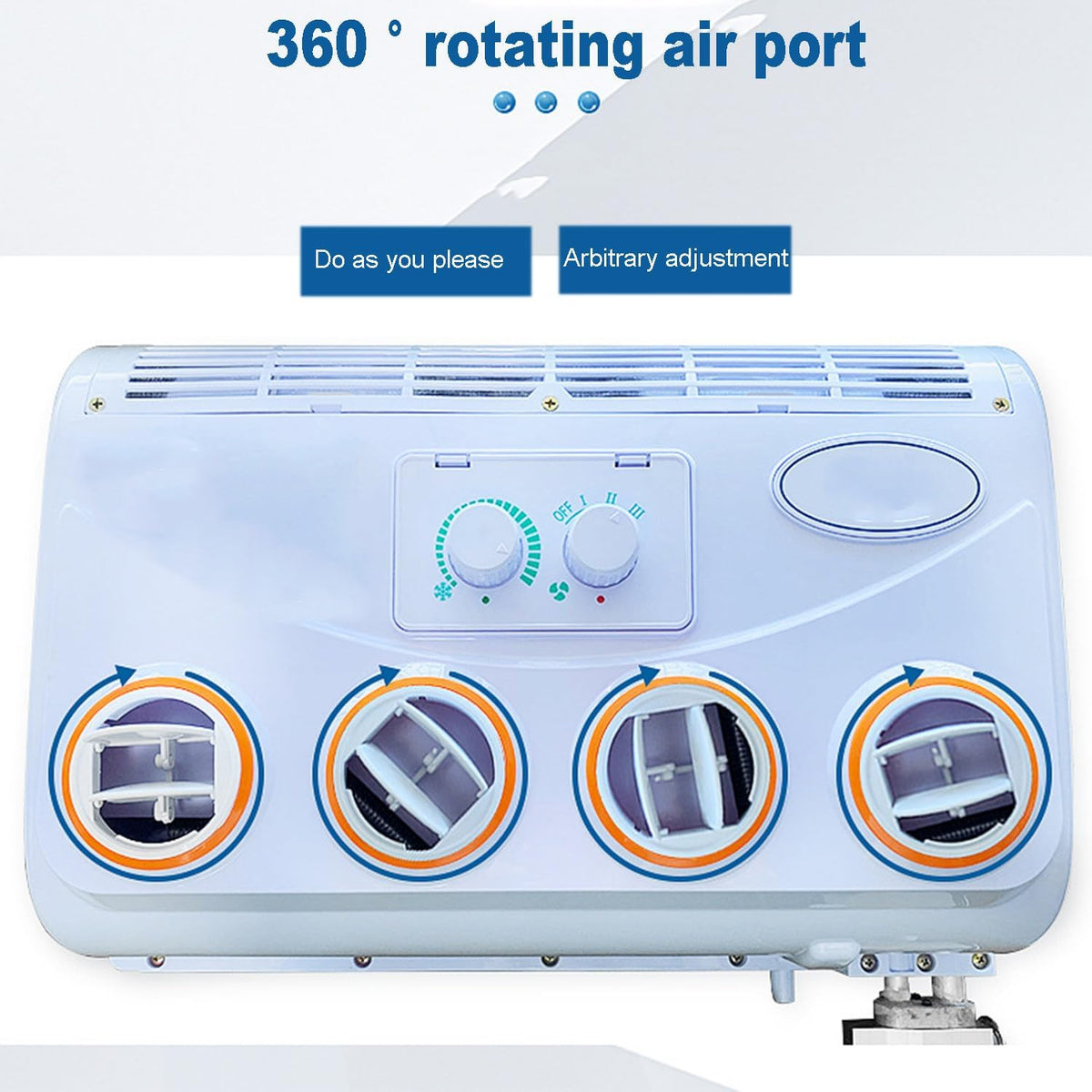  Refroidisseur D'intérieur Portable à Air 12V RV RV AC, 390CFM à Haut Débit D'air Avec Ventilation Double Latérale, Moteur 80W à Faible Bruit Pour La Caravane De Camping-car, Système De Refroidissement