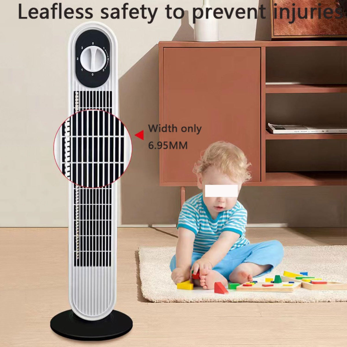  Ventilateur De Tour Sans Lame Silencieux 26ft/s Vitesse 30dB Bruit 80 Circulateur D'air Portable Oscillant Pour Le Camping De Bureau De Chambre Avec Poignée