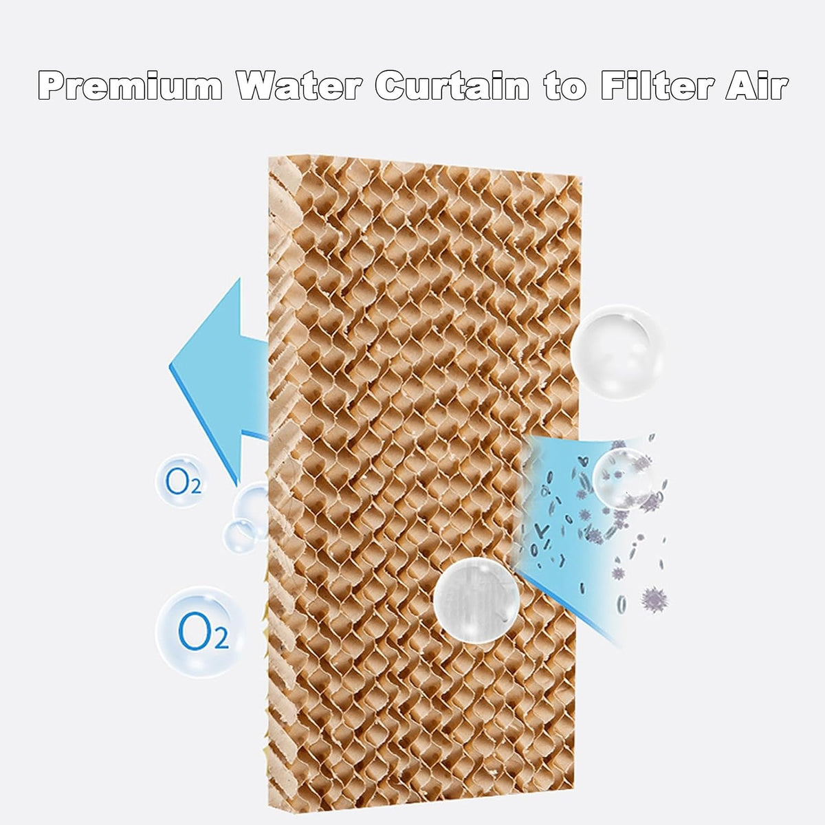 GENERIC Ventilateur De Refroidissement Avec Purification De L'air, Oscillation à 3 Vitesses, Grand Angle, Double Réservoir D'eau Et Roues – Ventilateur De Sol Parfait Pour La Maison Et La Chambre à Coucher