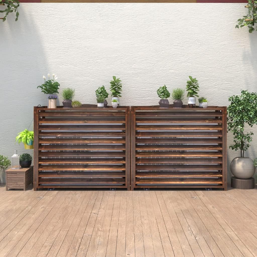 GENERIC Housse De Protection Anti-corrosion Pour Climatiseur Extérieur En Bois Massif Pour Plantes Et Balcons - 100 X 43 X 94 Cm