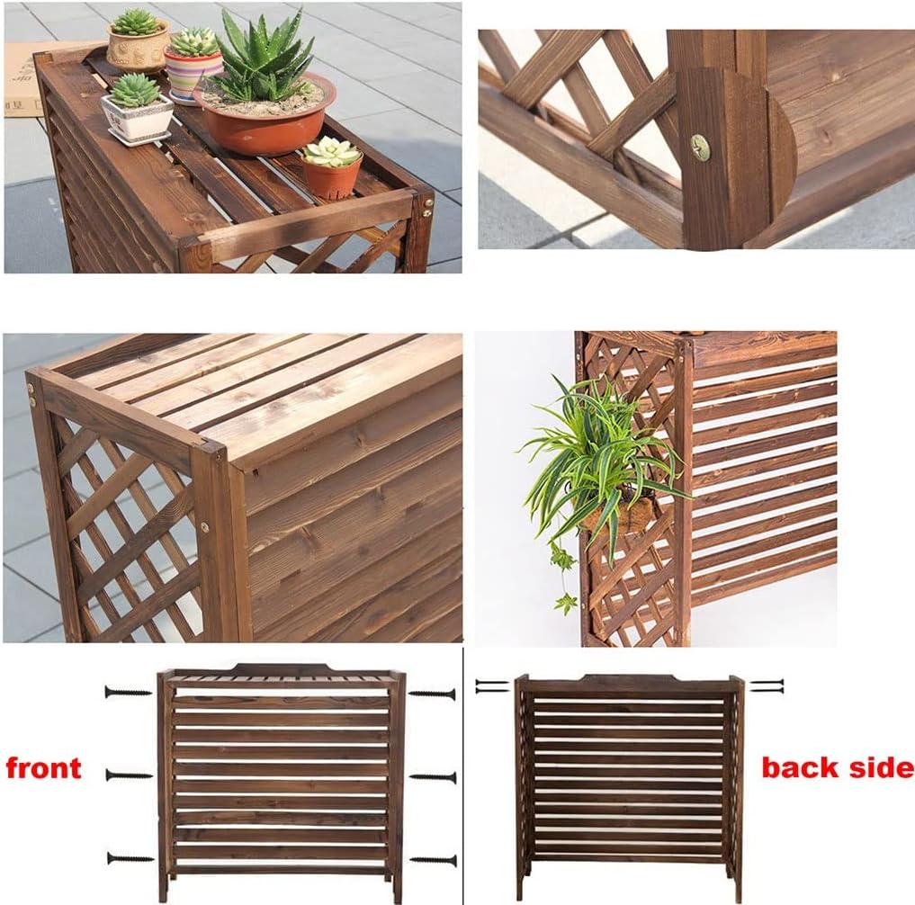 GENERIC Housse De Protection Anti-corrosion Pour Climatiseur Extérieur En Bois Massif Pour Plantes Et Balcons - 100 X 43 X 94 Cm