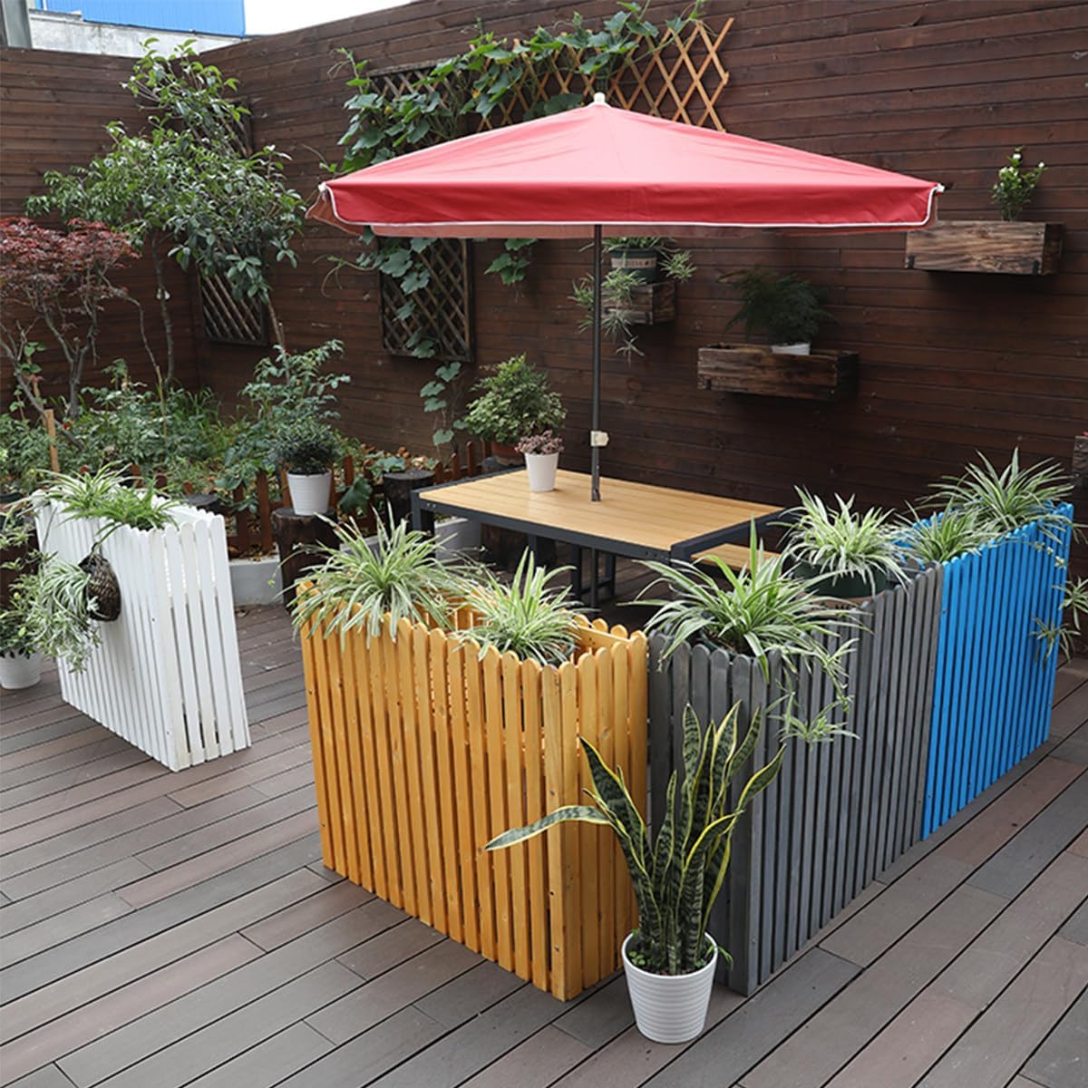 GENERIC Clôture En Bois Massif Pour Climatiseur - Housse Anti-corrosion Pour Unités Extérieures - 100 X 30 X 80 Cm - Support élégant Pour Plantes - Pour Cacher L'unité De Climatisation Et Résistant Aux
