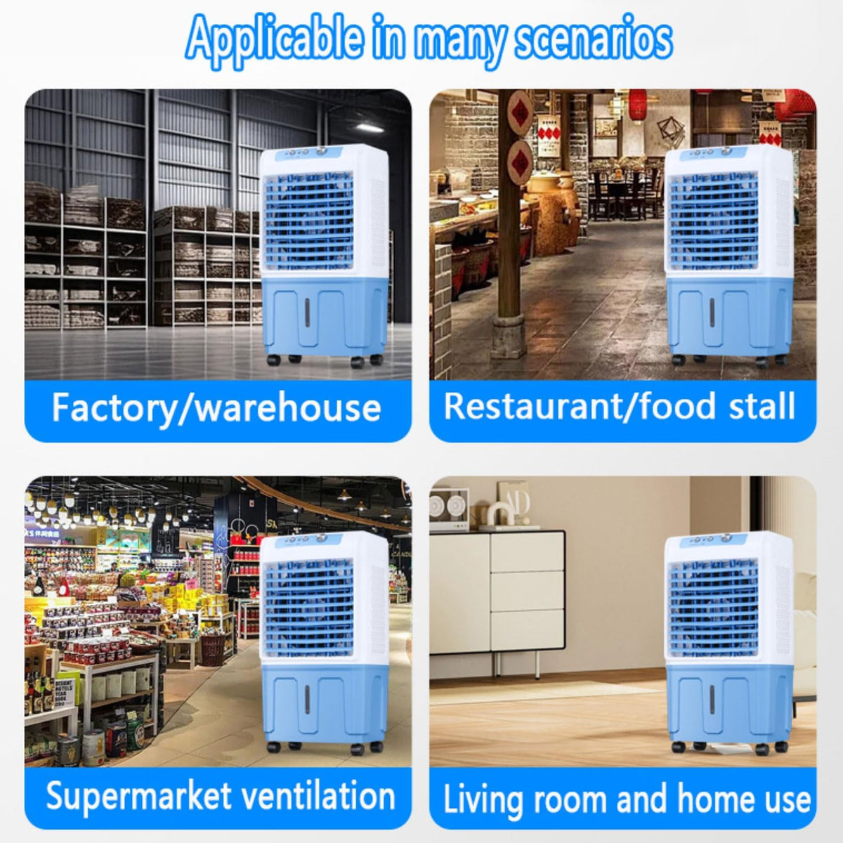 GENERIC Refroidisseur D'air Portable Avec Réservoir De 40L, Ventilateur D'évaporation à 3 Vitesses, Contrôle Tactile LED, Oscillation à 120 °, Fonctionnement Silencieux Pour Le Bureau à Domicile Et Les Grande