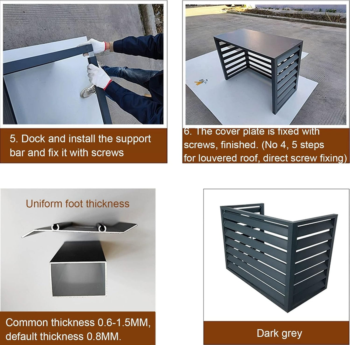 GENERIC Couvercles En Aluminium Pour Climatiseur, Couvercle De Condensateur Central AC, Pompe à Chaleur Et Protection De L'unité AC, Résistant Aux Intempéries, Design Robuste Pour Une Performance Optimale