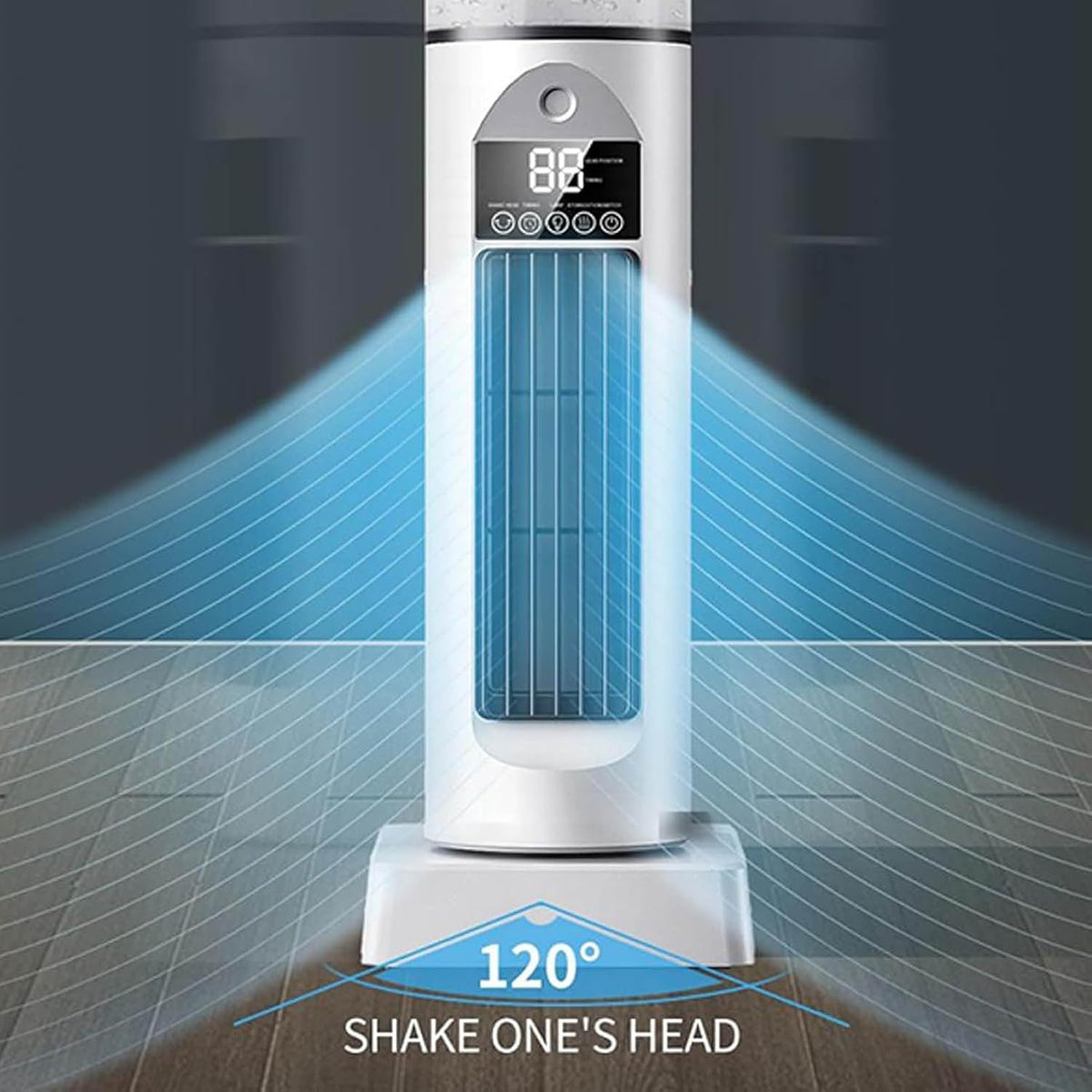 GENERIC Ventilateur De Refroidissement à Air Oscillant Avec Télécommande, Silencieux, 6 Vitesses, Minuterie 6 H, Refroidissement Du Réservoir D'eau Pour La Maison, Le Bureau, L'intérieur Du Garage