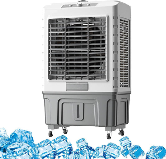 GENERIC Refroidisseur D'air évaporatif à 3 Vitesses 120 Ventilateur Portable Oscillant Avec Réservoir 50L Pour L'intérieur Extérieur Garage Commercial Utilisation Faible Bruit Efficace Refroidissement