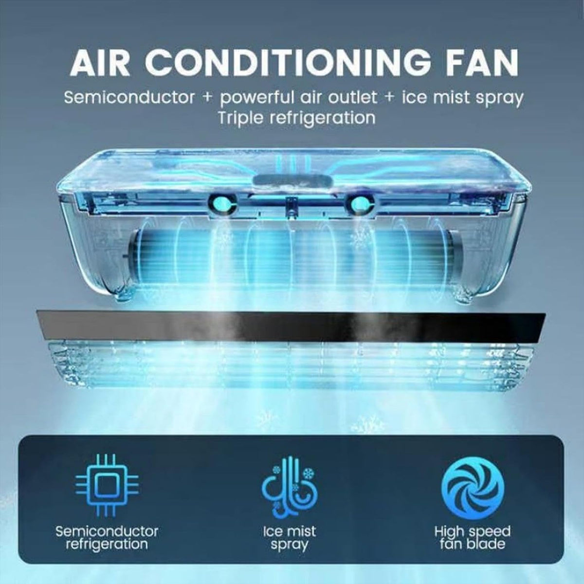 GENERIC Refroidisseur D'air De Brumisation Mural (6000mAh Alimenté Par Batterie) Avec Télécommande Et Ventilateur De Refroidissement Rapide; Adapté Aux Bureaux, Aux Dortoirs Et Aux VR; Dispose D'un Fonctionne