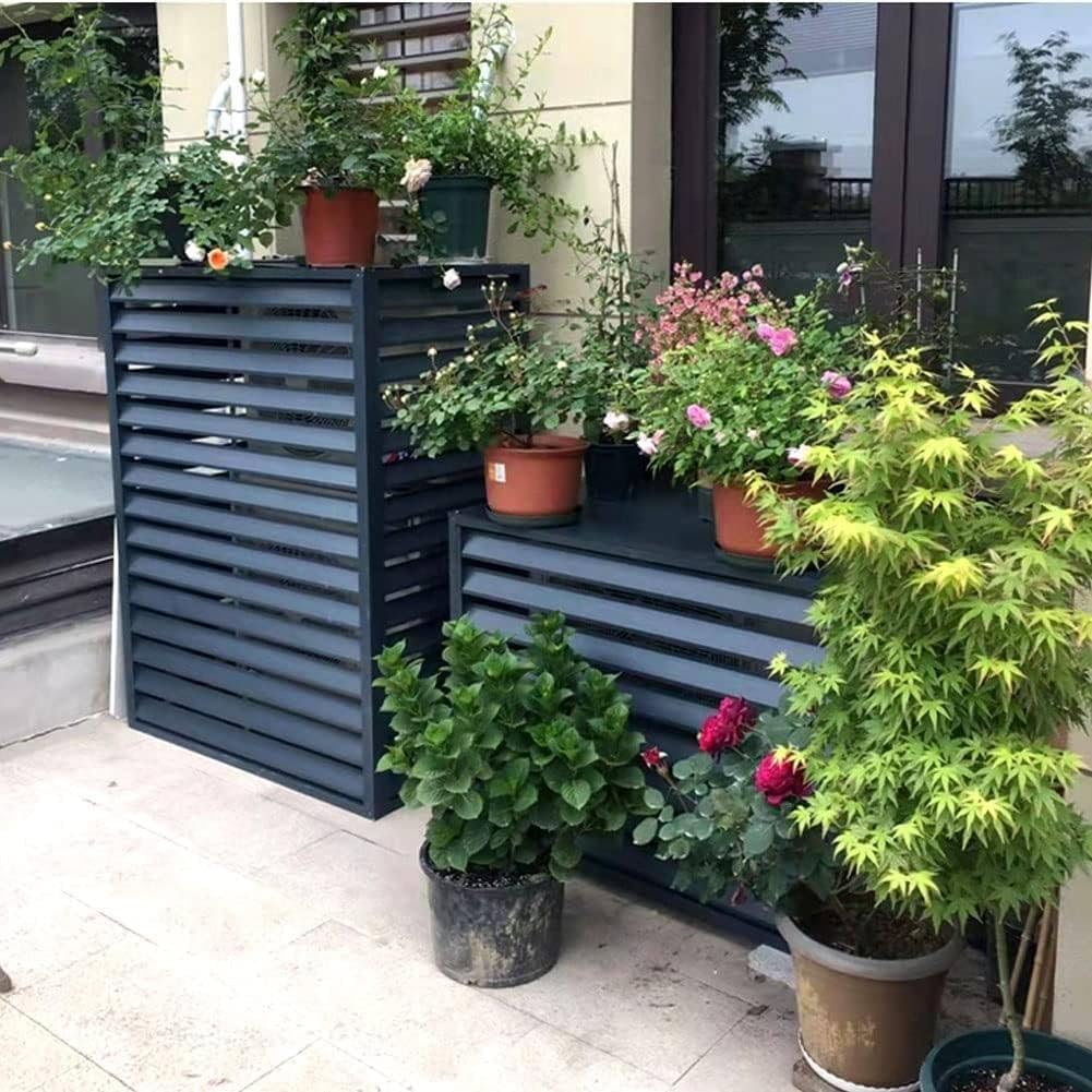  Housse De Climatiseur D'extérieur – Écran De Protection Décoratif En Aluminium Résistant Aux Intempéries Pour Unités Centrales De Climatisation – S'adapte à La Plupart Des Tailles Standard – Améliore