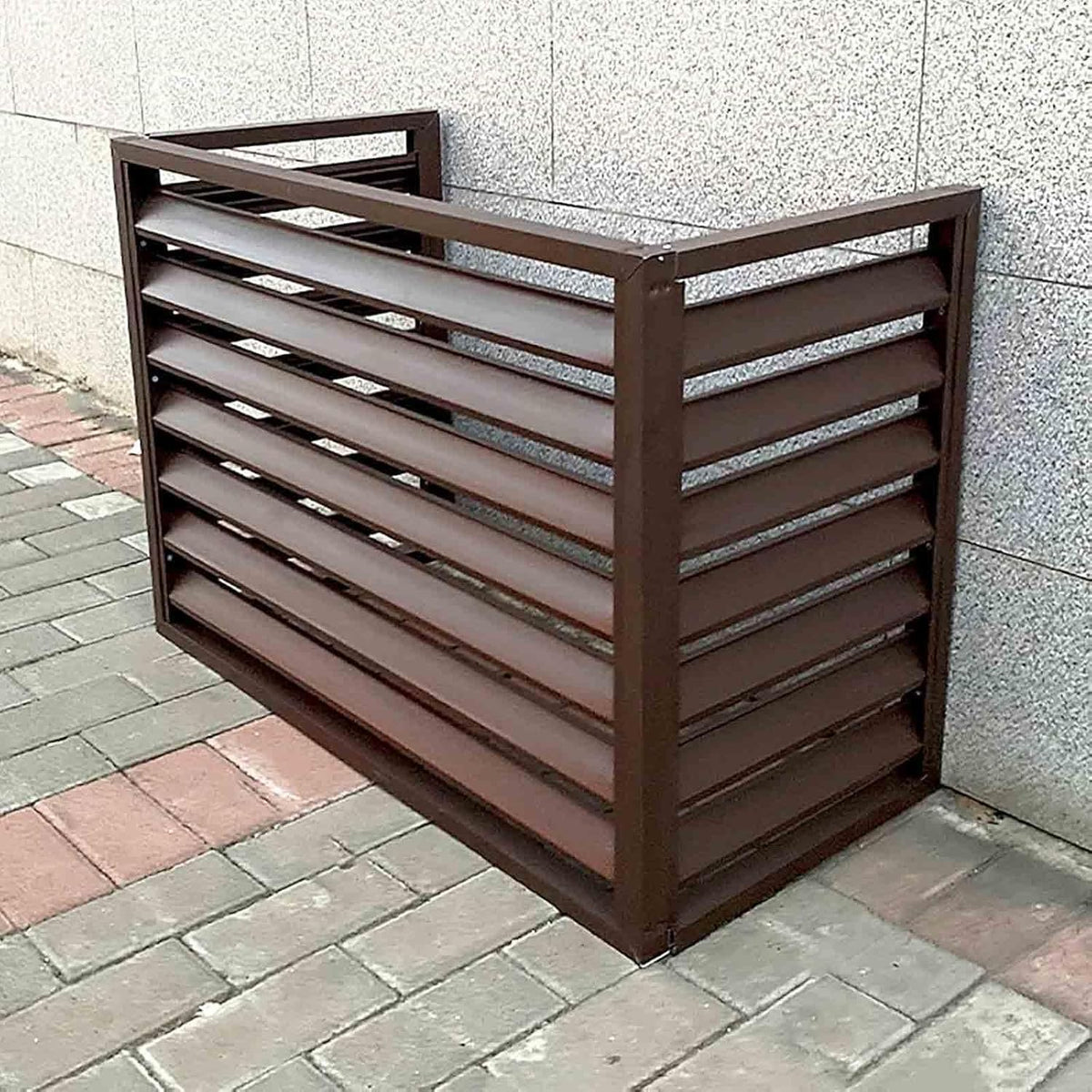  Housse De Climatiseur Extérieur, Abri De Pompe à Chaleur En Aluminium Résistant Aux Intempéries, Décoratif, Housse De Climatisation Réduisant Le Bruit, Protection Extérieure Pour Unités CVC