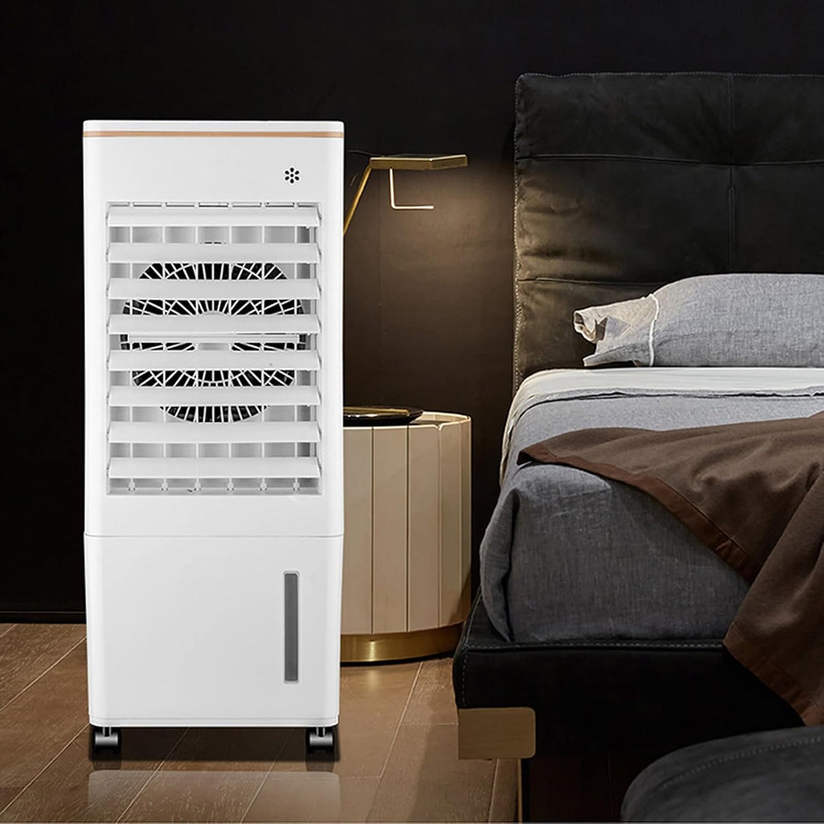 GENERIC Ventilateur De Refroidissement Avec Purification De L'air, Oscillation à 3 Vitesses, Grand Angle, Double Réservoir D'eau Et Roues – Ventilateur De Sol Parfait Pour La Maison Et La Chambre à Coucher