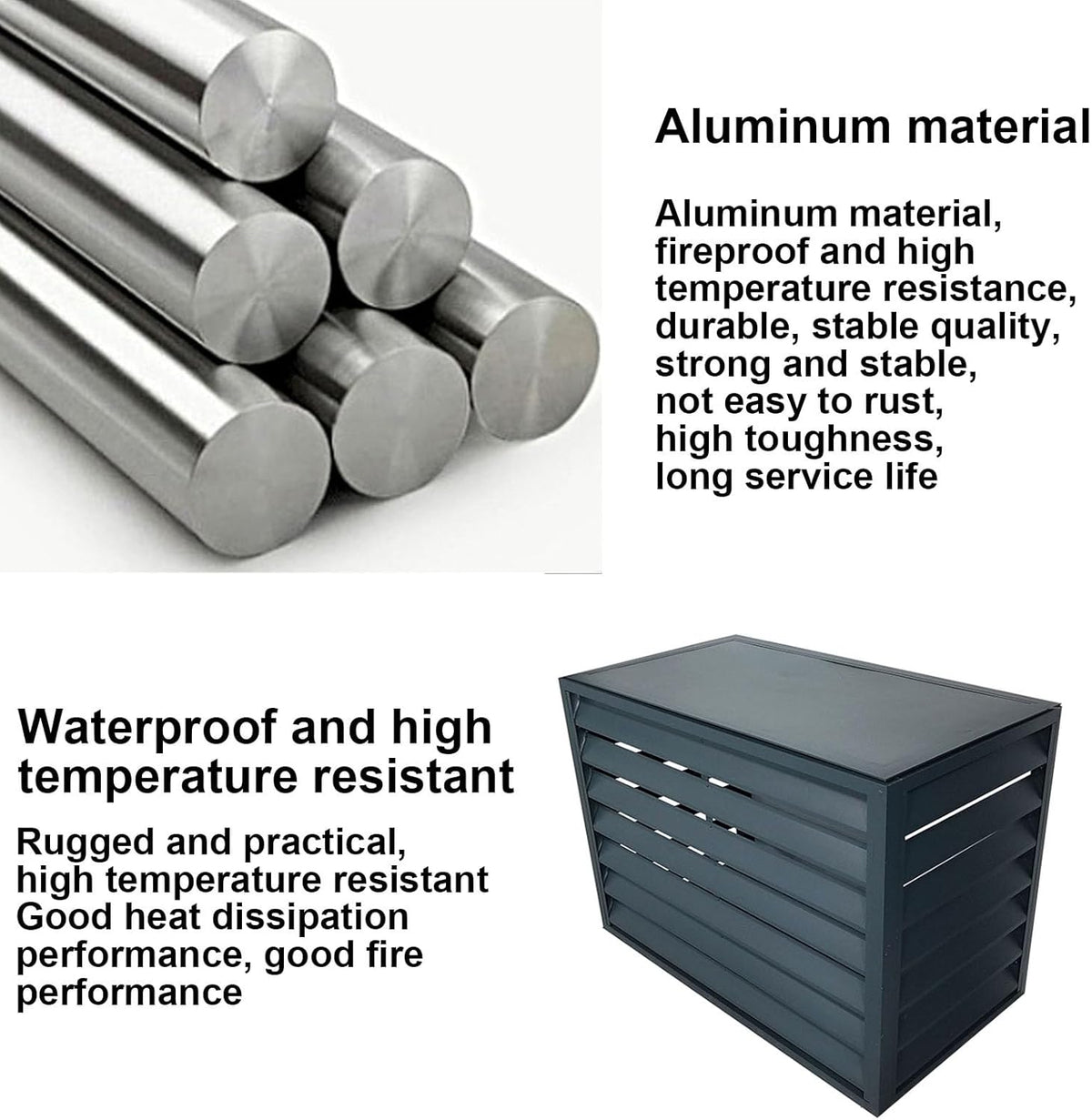 GENERIC Housse De Protection En Aluminium Pour Climatiseur – Housse De Protection Pour Unité Extérieure Pour Une Meilleure Esthétique, Résistante Aux Intempéries, Idéale Pour Une Utilisation En Intérieur