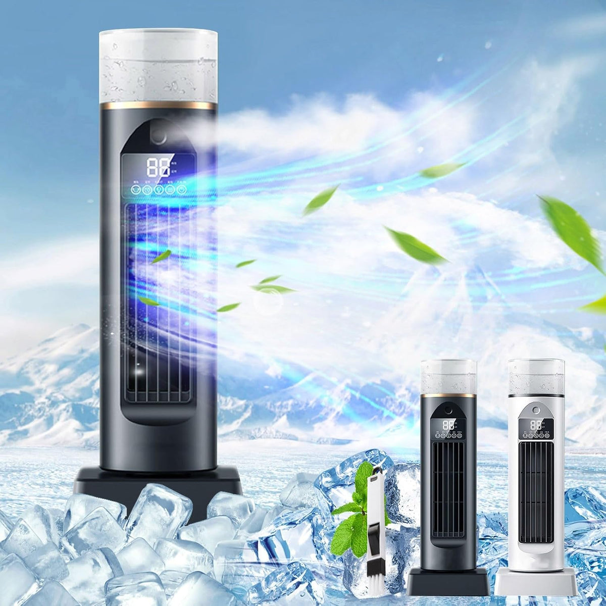 GENERIC Ventilateur De Climatisation – Ventilateurs De Refroidissement Qui Soufflent De L'air Froid | Humidificateur à évaporation Silencieux, 6 Vitesses Oscillantes Sans Pales Avec Télécommande Et Réservoir