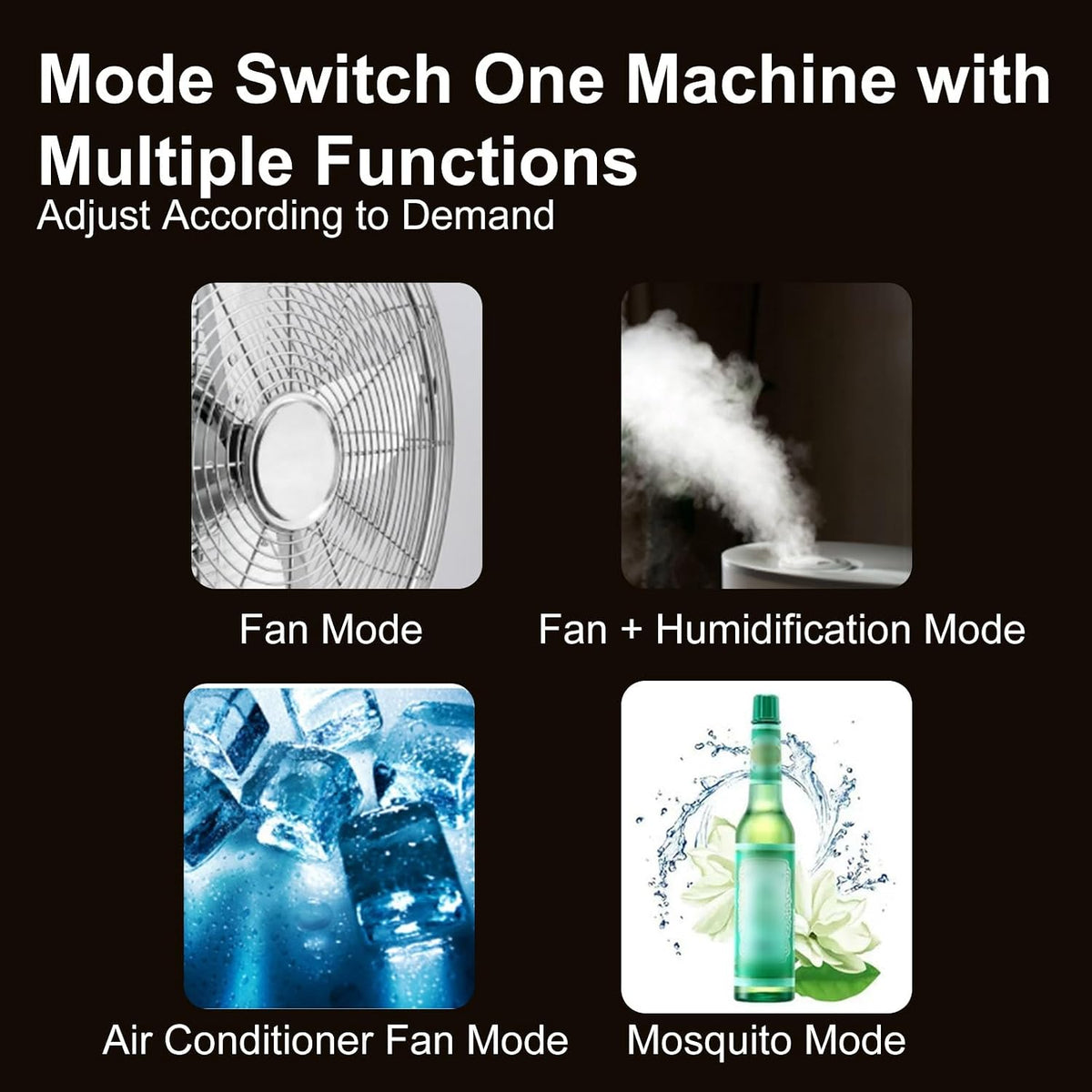 GENERIC Refroidisseur Par évaporation Portable, Ventilateur Oscillant 120°, 3 Vitesses, Grand Réservoir D'eau, Blocs De Glace Inclus Pour La Maison, La Terrasse, Le Garage, Le Refroidissement Extérieur