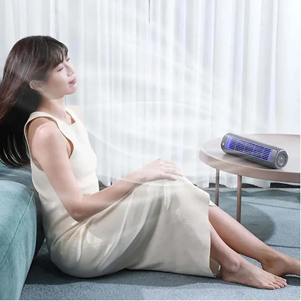  Climatiseur Portable Rechargeable USB, Ventilateur De Bureau à 3 Vitesses Avec Fonctionnement Silencieux, Unité De Refroidissement Murale Pour La Chambre à Coucher, Bureau Et Usage Domestique, Gris De