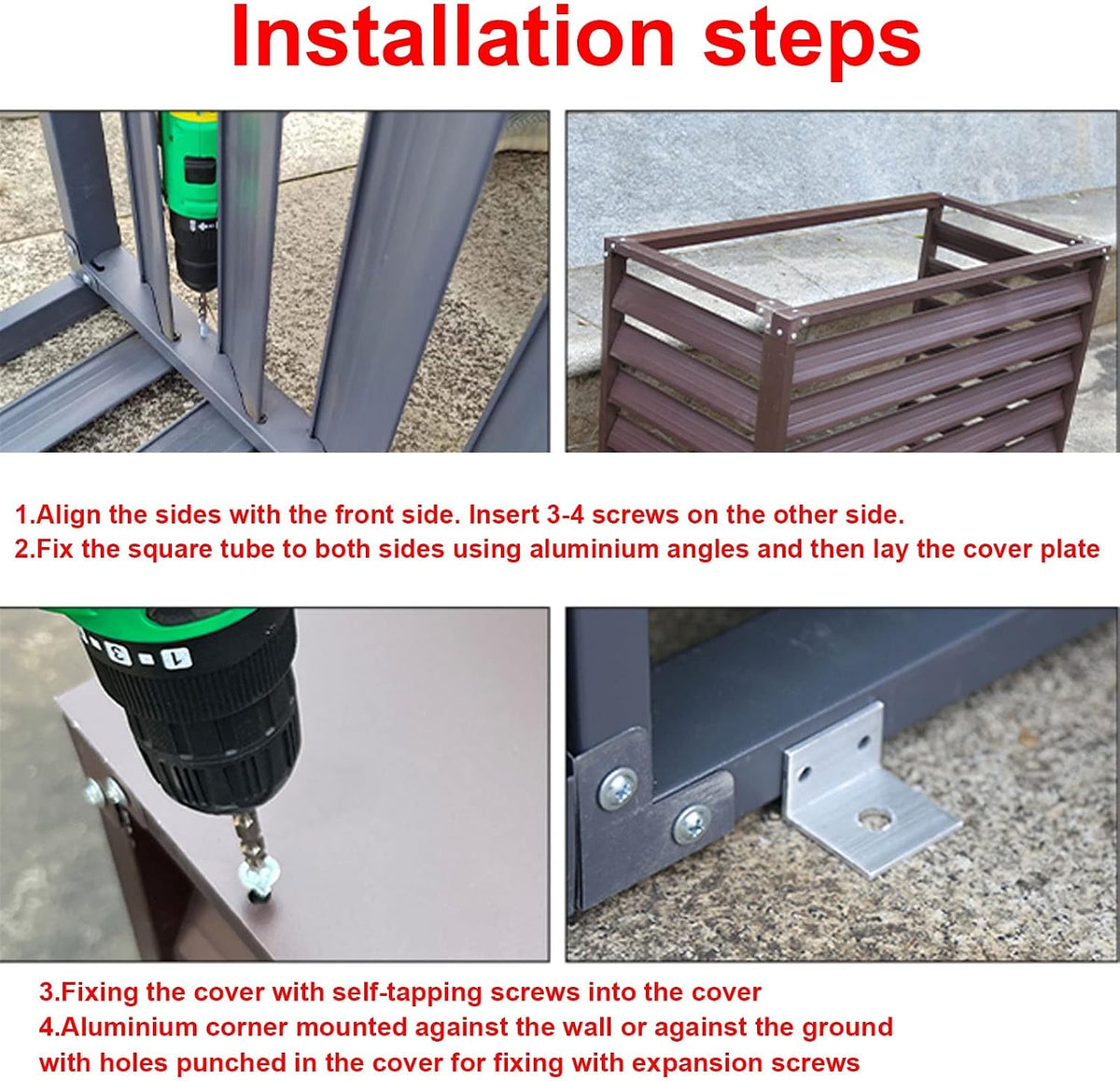 GENERIC Housse De Protection En Aluminium Pour Climatiseur - Étanche - Pour Pompe à Chaleur Extérieure - Résistante Aux Intempéries - Résistante à La Pluie