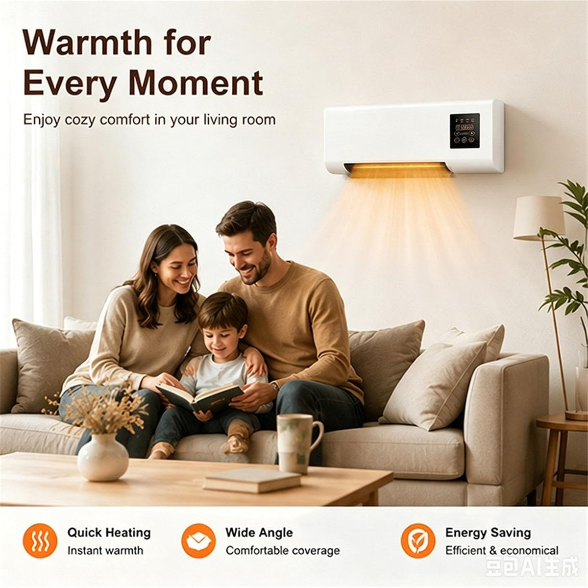  Ventilateur De Refroidissement Mural 2-en-1 Climatiseur Portable, Plug & Play D'économie D'énergie, Refroidisseur D'air Silencieux Pour La Chambre De Bureau à Domicile, Blanc 54x20cm