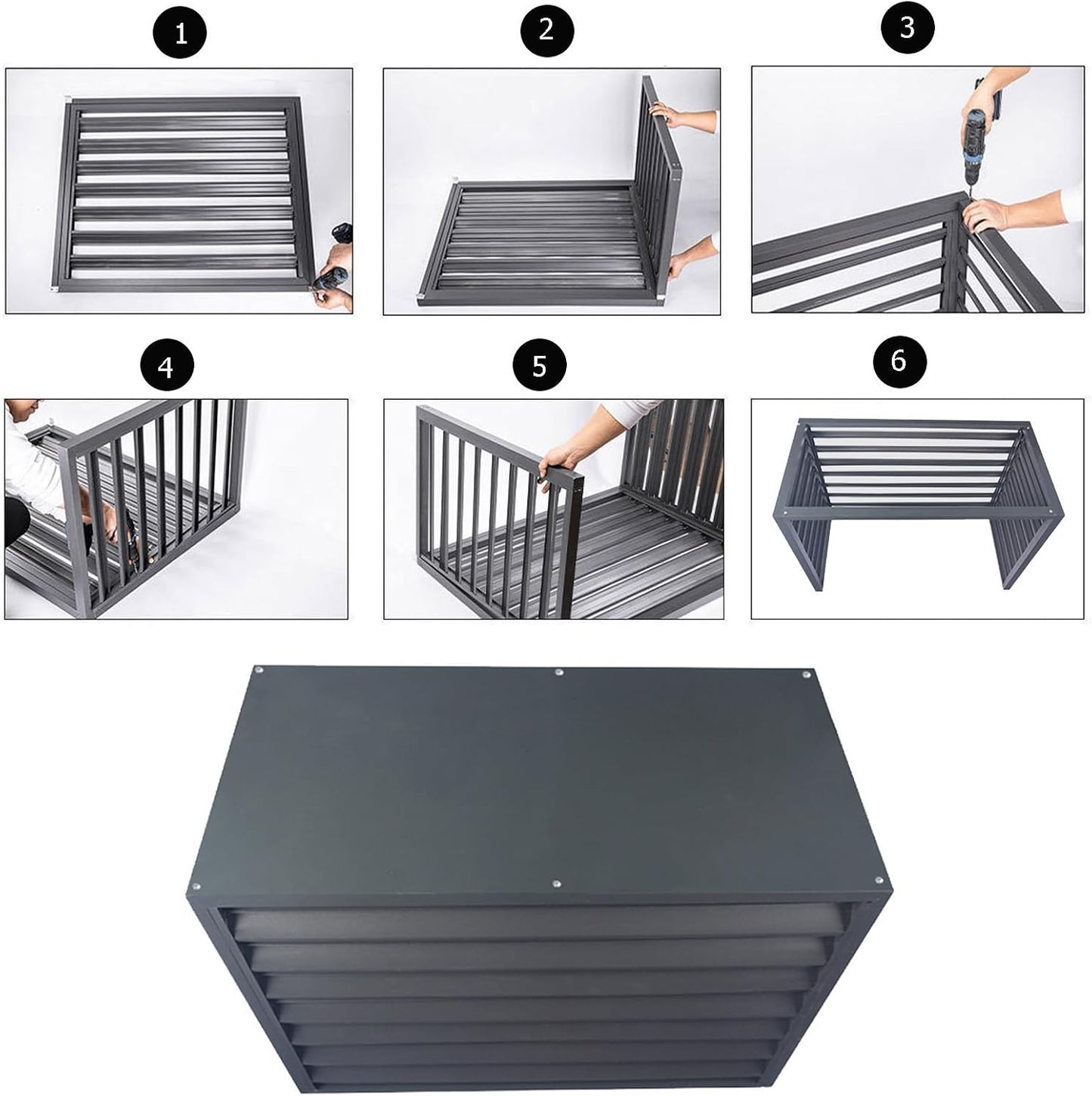  Housse De Protection Décorative En Aluminium Pour Climatiseur Extérieur Et Pompe à Chaleur - Pour Unités De Climatisation Et Ordures - Utilisation En Intérieur/extérieur