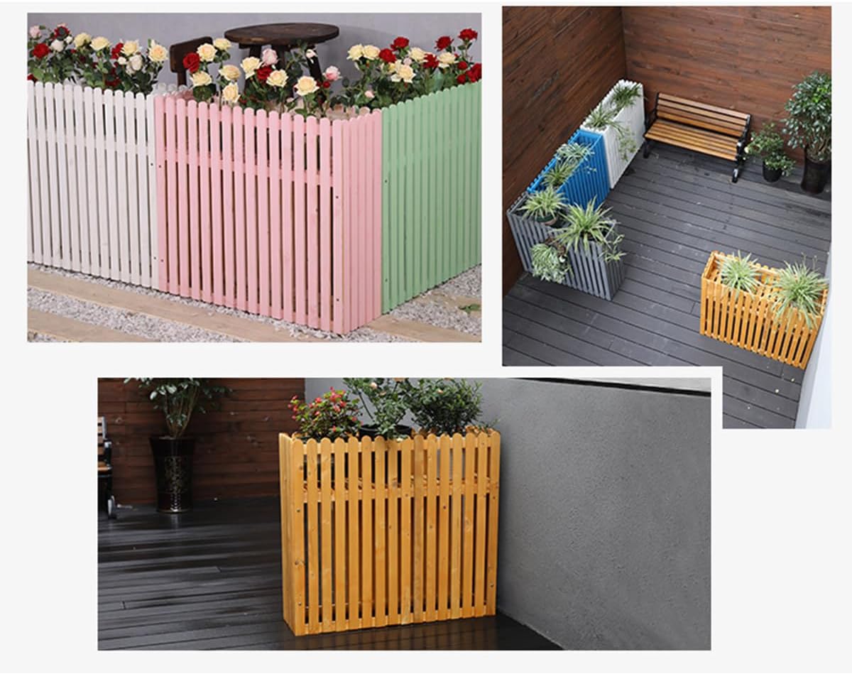 GENERIC Clôture En Bois Massif Pour Climatiseur - Housse Anti-corrosion Pour Unités Extérieures - 100 X 30 X 80 Cm - Support élégant Pour Plantes - Pour Cacher L'unité De Climatisation Et Résistant Aux