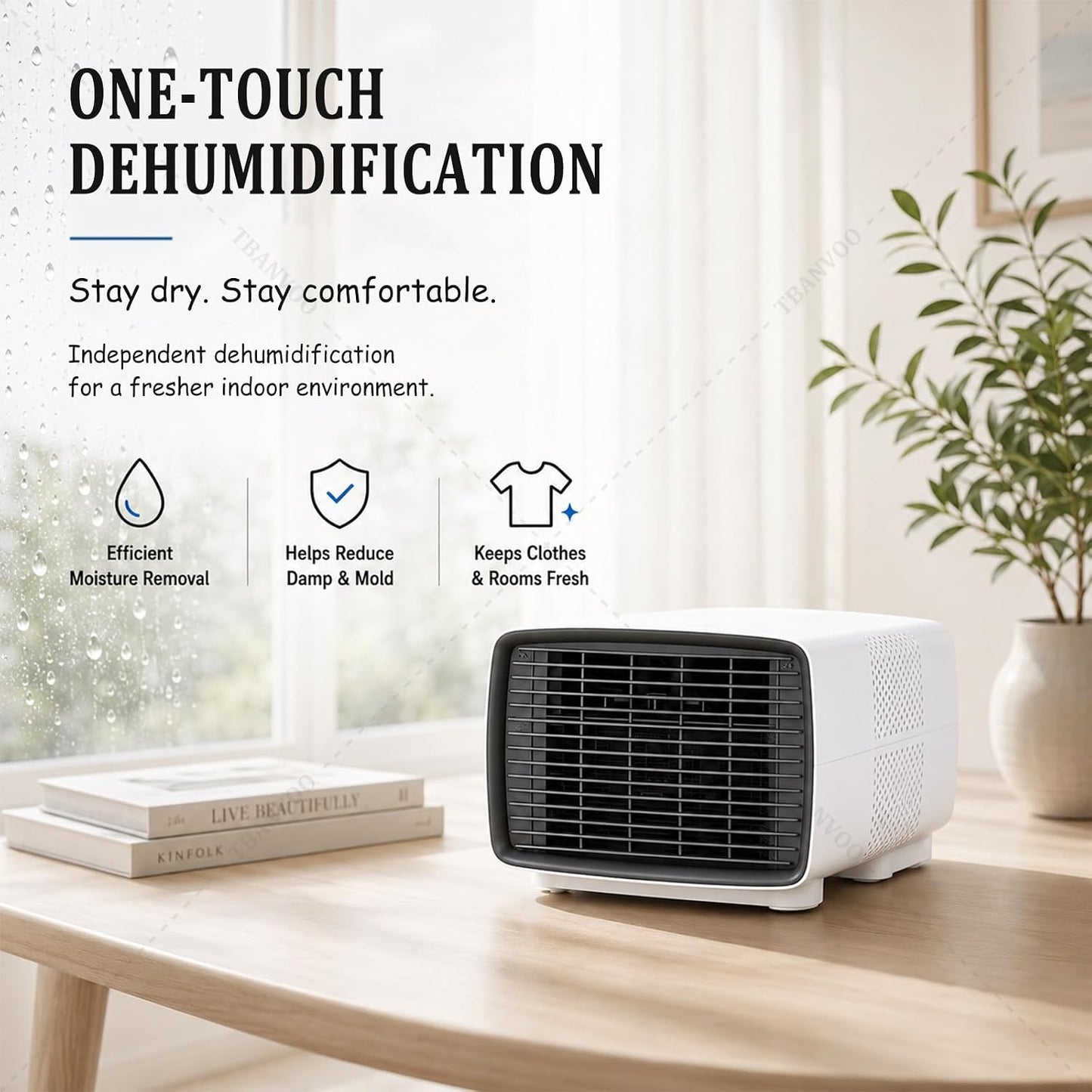 Fournissant Un Refroidissement De 3000BTU, Climatiseur Portable 280W Économie D'Énergie, Déshumidificateur Et Ventilateur, Écran Tactile Sans Fil, Silencieux, Pour Caravane, Tente Et Cuisine