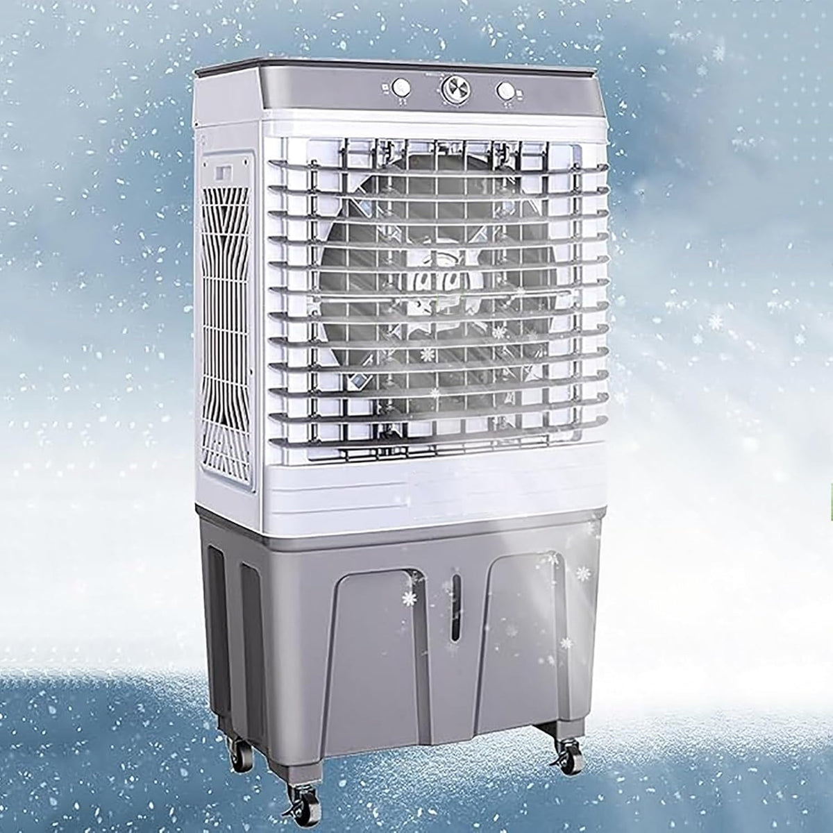  Climatiseur Portable, Rafraîchisseur D'air Par évaporation à 3 Vitesses, Réservoir D'eau De 80 L, Diffusion D'air Grand Angle De 120°, Portée De Refroidissement De 20 M,