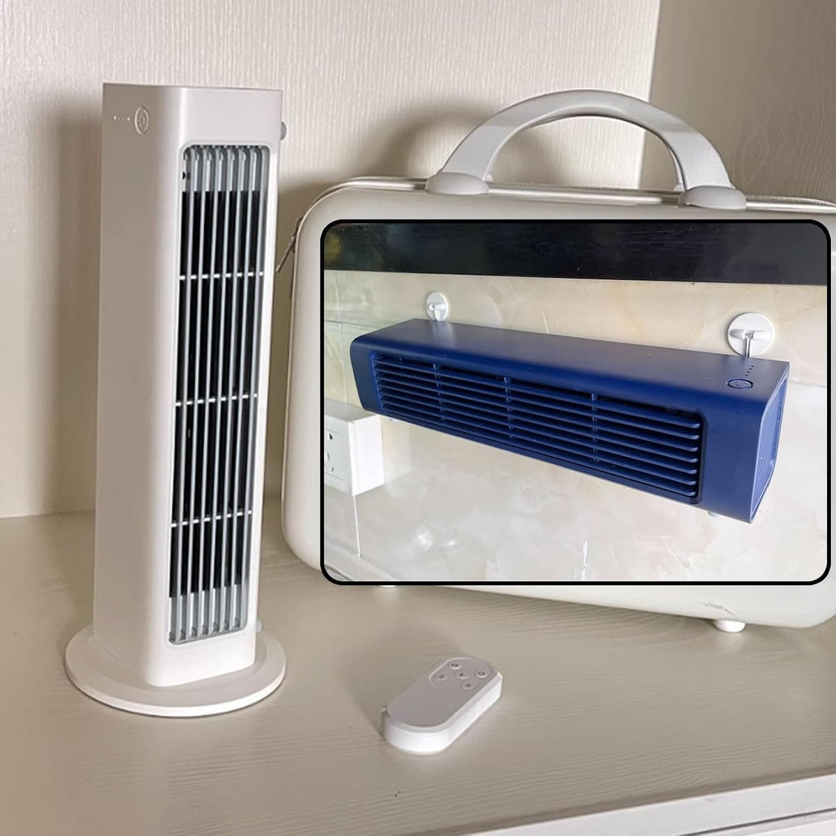  Ventilateur De Climatiseur Portable Pas De Fenêtre Nécessaire, Télécommande Sans Fil, 3 Vitesses, Longue Sortie Pour Bureau De Chambre RV Tente Refroidissant Blanc Lame Sans Vie Refroidisseur Personne