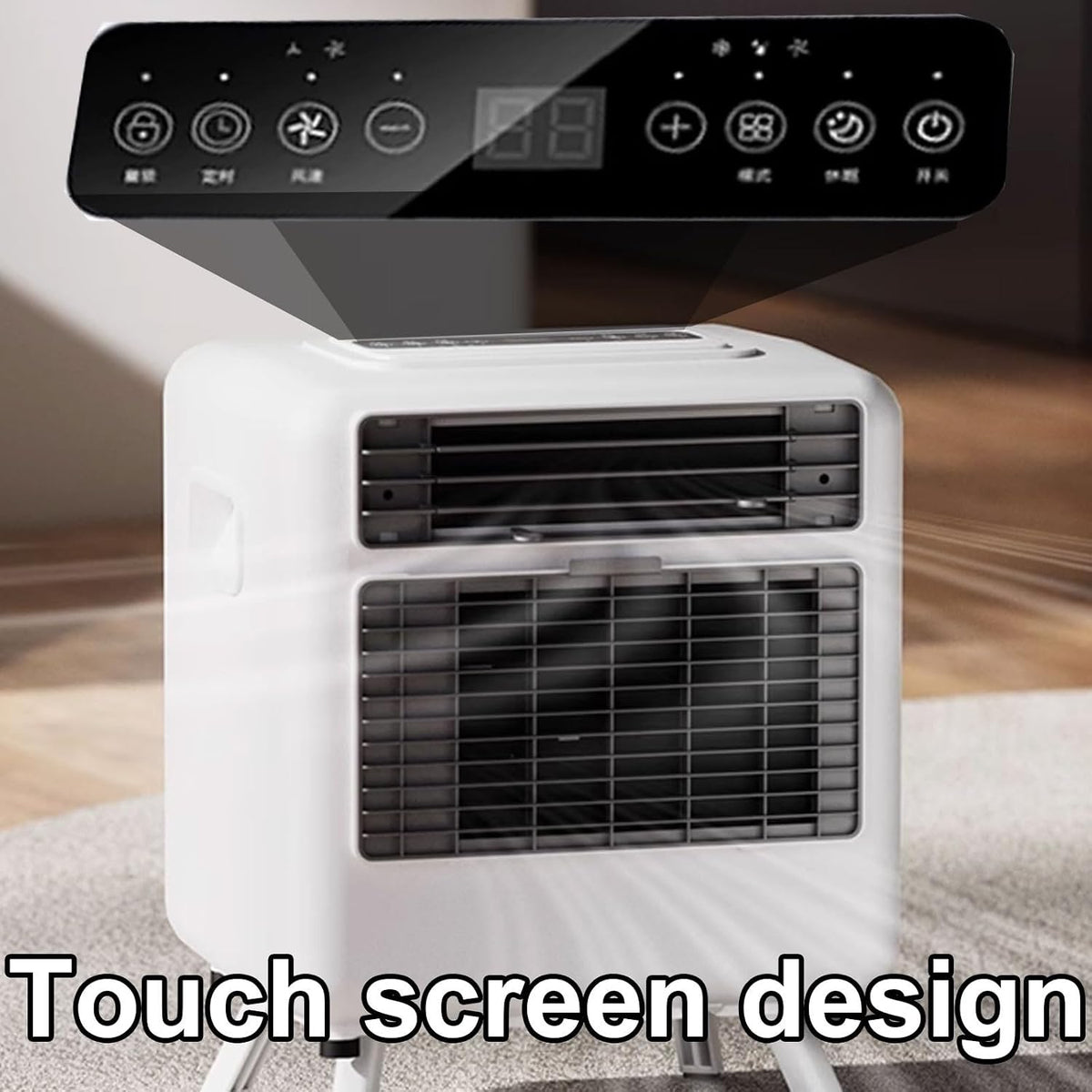  Portable AC 14000 BTU Écran Tactile Sans Fenêtre Besoin D'énergie Efficace Ventilateur D'air Froid Pour Bureau à Chambre à Coucher Compact Unité De Refroidissement Silencieuse