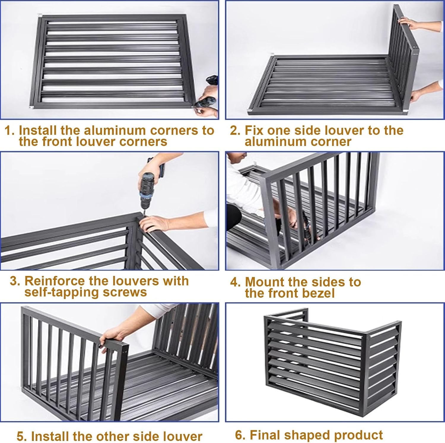 GENERIC Housse Décorative Pour Climatiseur Extérieur En Aluminium Pour Pompe à Chaleur - Protection Contre Les Intempéries Pour Systèmes CVC Domestiques.
