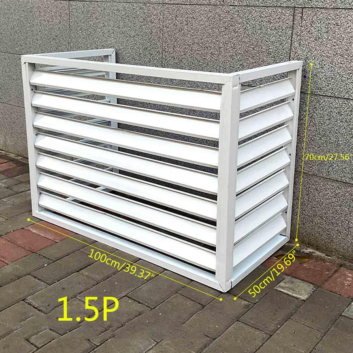 GENERIC Housse De Protection Pour Climatiseur Extérieur – Housse De Pompe à Chaleur En Aluminium Résistante Aux Intempéries – Barrière Décorative D'intimité – Réduction Du Bruit – Protection Extérieure