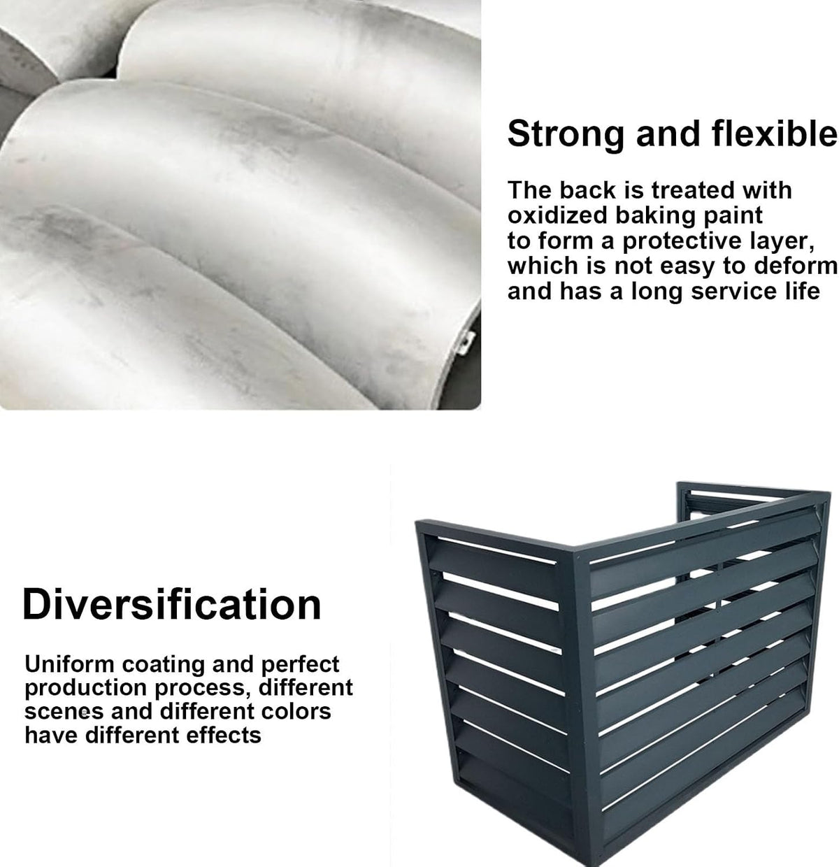 GENERIC Housse De Climatiseur – Protection Décorative En Aluminium Pour Pompe à Chaleur Extérieure – Protection élégante Pour La Maison Et L'extérieur – Housse De Clôture Résistante Aux Intempéries