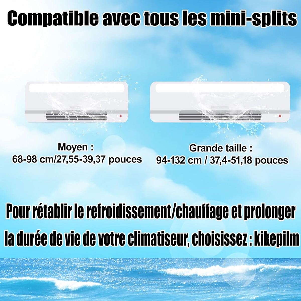  Kit De Nettoyage En Profondeur Pour Le Nettoyage De Climatiseur, Sac De Nettoyage De Climatiseur Avec Tuyau D'eau (13 Pièces, Grand, Bleu Ciel)