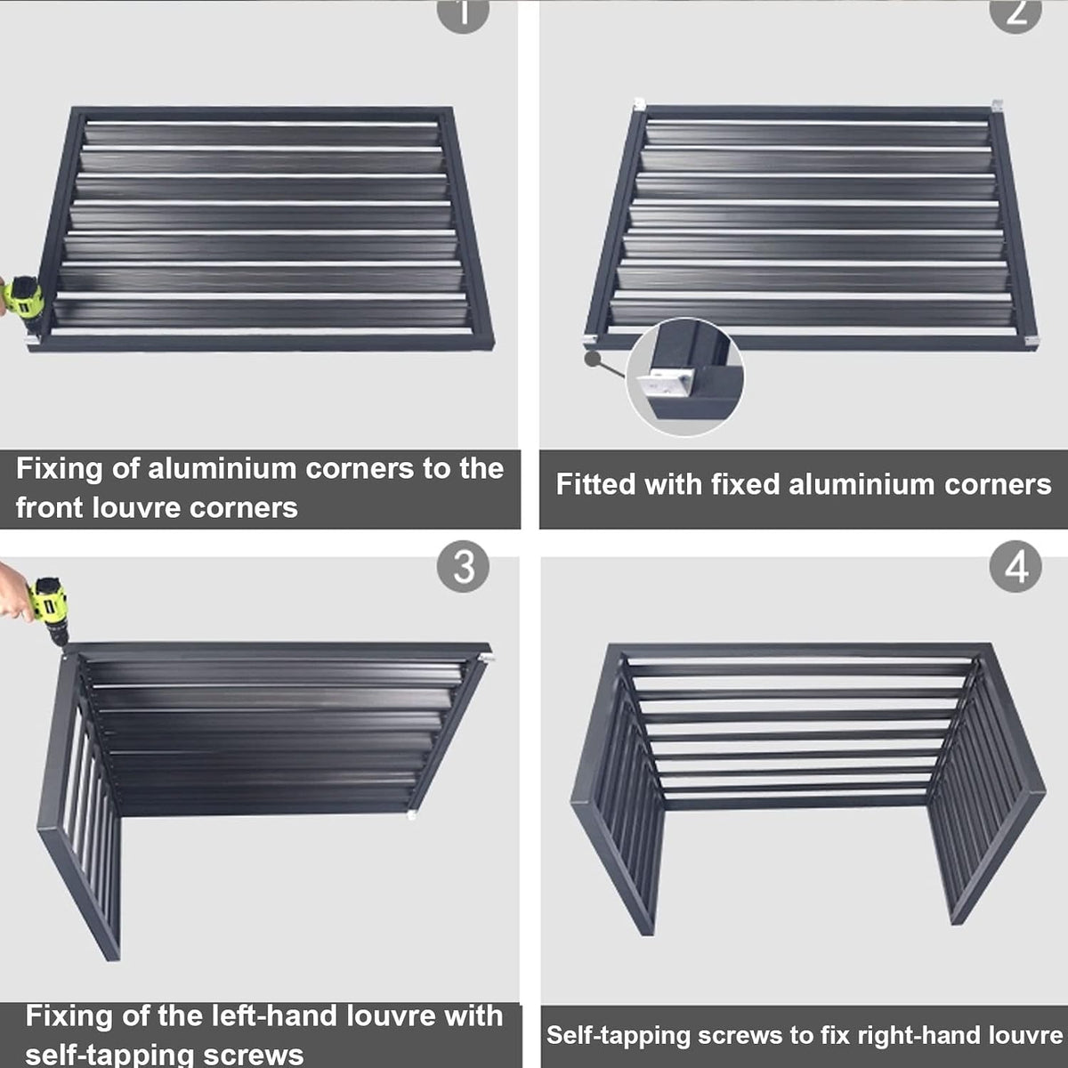 GENERIC Housse De Protection Pour Climatiseur Extérieur En Aluminium Résistant Aux Intempéries - Design De Clôture Pour Unités Extérieures Et Housse élégante Pour Climatiseur