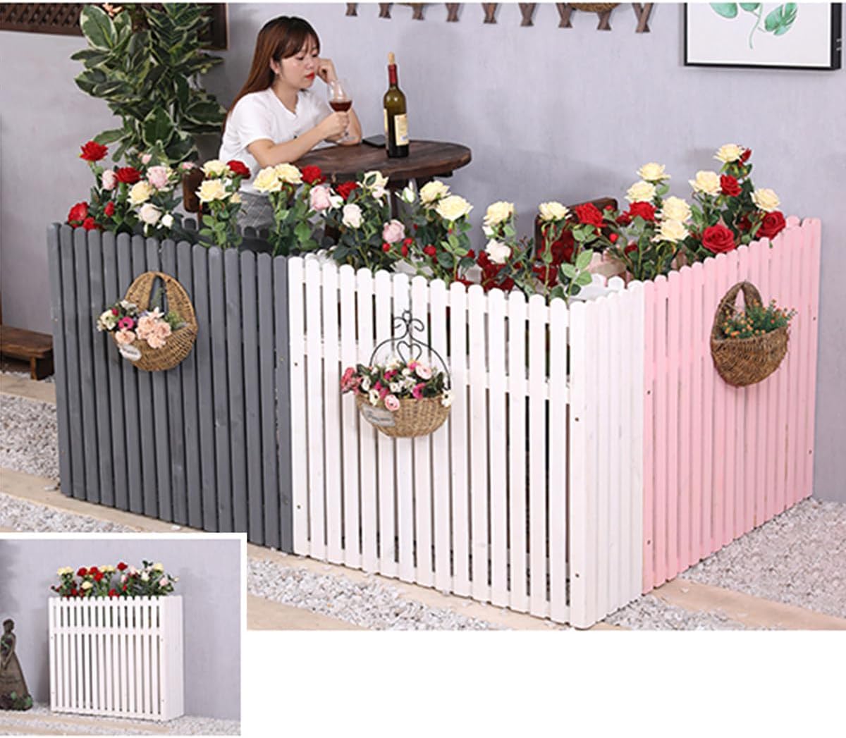 GENERIC Clôture En Bois Massif Pour Climatiseur - Housse Anti-corrosion Pour Unités Extérieures - 100 X 30 X 80 Cm - Support élégant Pour Plantes - Pour Cacher L'unité De Climatisation Et Résistant Aux