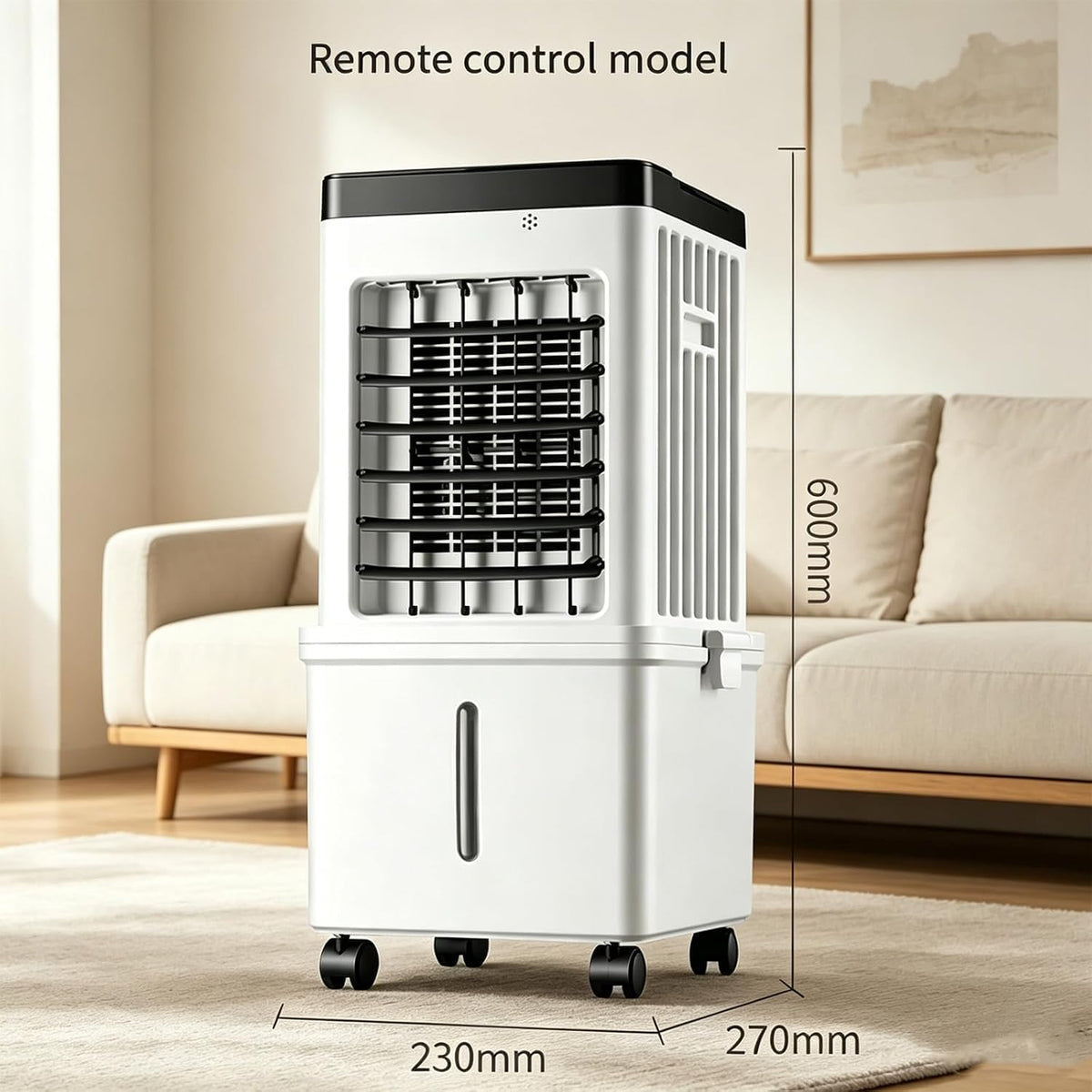 GENERIC Ventilateur De Refroidisseur D'air évaporatif 10L Avec Télécommande, Humidificateur De Brive De Bureau Portable Pour Bureau De Chambre à Coucher, Fonctionnement Silencieux à 3 Vitesses, énergie Effica
