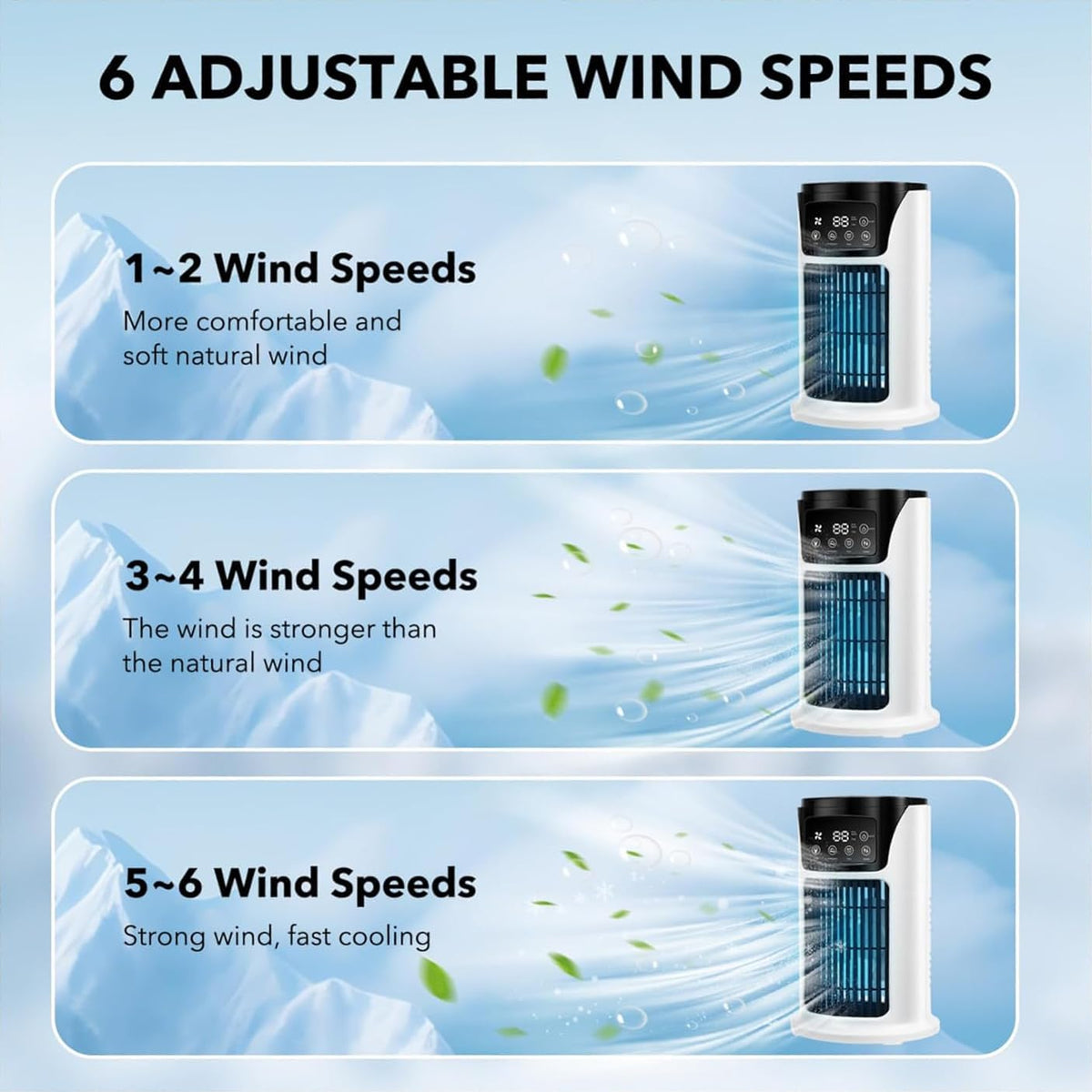  Climatiseur Portable Humidificateur D'air Ventilateur Lumière D'ambiance Refroidisseur USB Refroidisseur D'air Climatiseur, Fonction 3 En 1, Refroidisseur Essentiel De Bureau Domestique USB