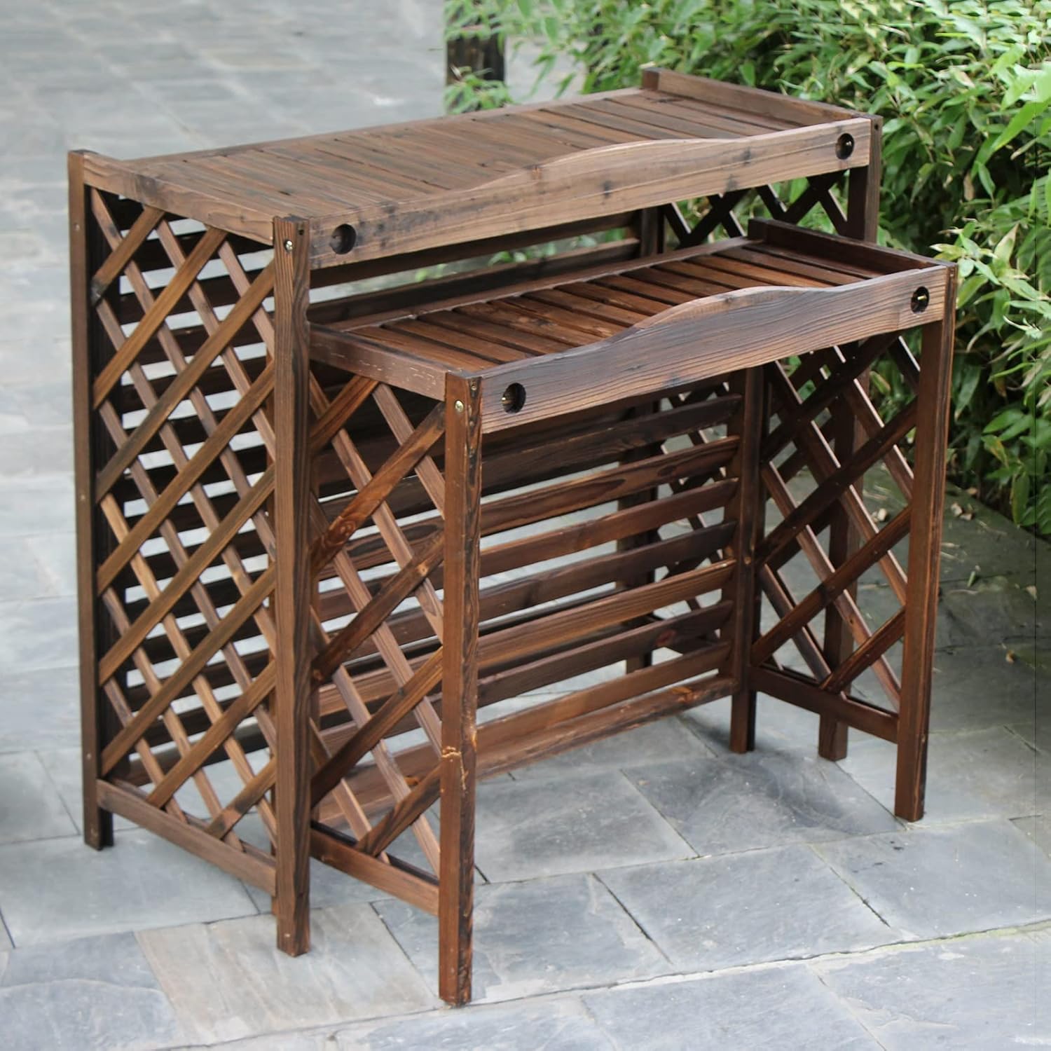  Clôture Extérieure En Bois Massif Pour Climatiseur - Séparateur D'espace - Grille De Protection Pour Unités AC Et Pompes à Chaleur - Élégant Et Polyvalent.