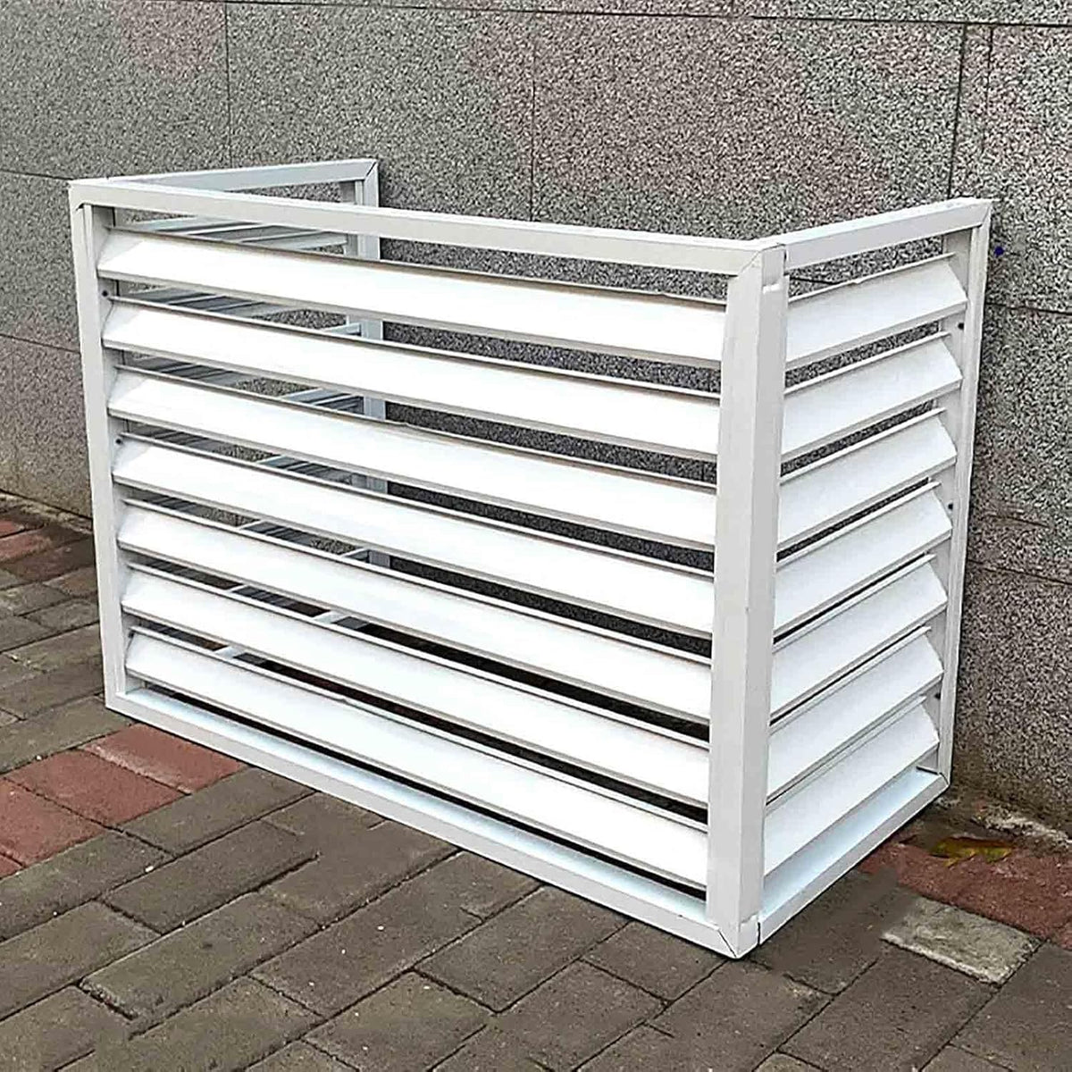 GENERIC Housse De Protection Pour Climatiseur Extérieur – Housse De Pompe à Chaleur En Aluminium Résistante Aux Intempéries – Barrière Décorative D'intimité – Réduction Du Bruit – Protection Extérieure
