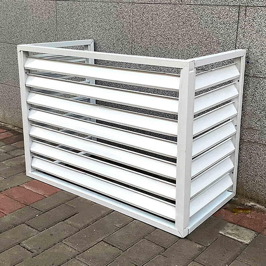 GENERIC Housse De Protection Pour Climatiseur Extérieur – Housse De Pompe à Chaleur En Aluminium Résistante Aux Intempéries – Barrière Décorative D'intimité – Réduction Du Bruit – Protection Extérieure