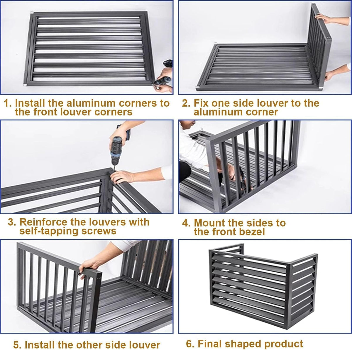 GENERIC Housse En Aluminium Pour Unité De Climatisation Extérieure Et Protection De Pompe à Chaleur, Couvercle De Climatiseur Fendu, Support D'étagère Pour Plantes, Résistant Aux Intempéries, Réduction Du