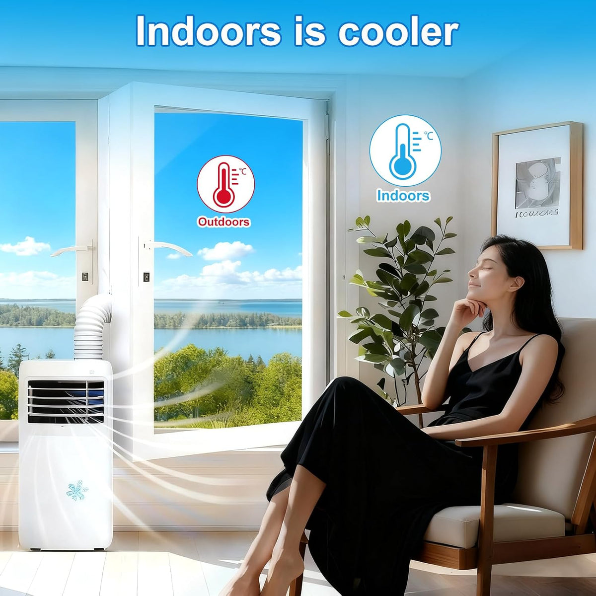  Joint De Fenêtre Pour Climatiseur Mobile, 400 Cm, Pour Climatiseur Mobile, Avec Tuyau D'évacuation Pour Climatiseurs Mobiles, Sèche-linge, Sèche-linge à évacuation (400 Cm)