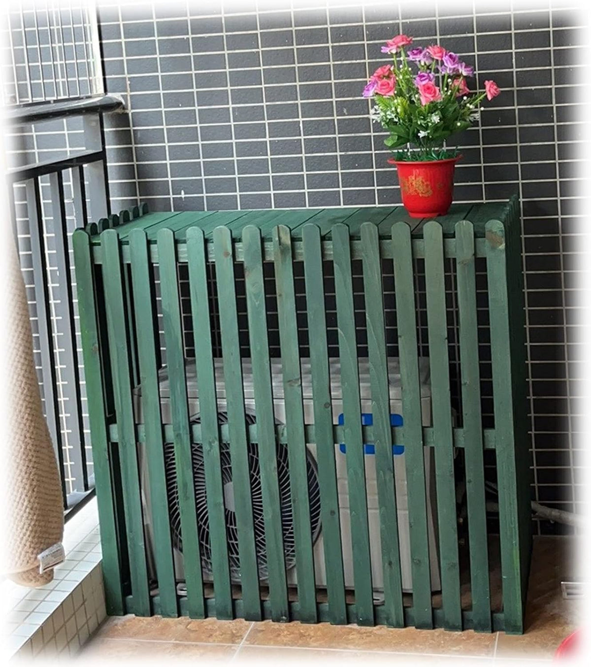  Brise-Vue Extérieur Pour Climatiseur, Grille De Protection Pour Climatiseurs Et Pompes à Chaleur, étagère De Jardin, Rangement De Plantes, Protection Environnementale, 9 Couleurs
