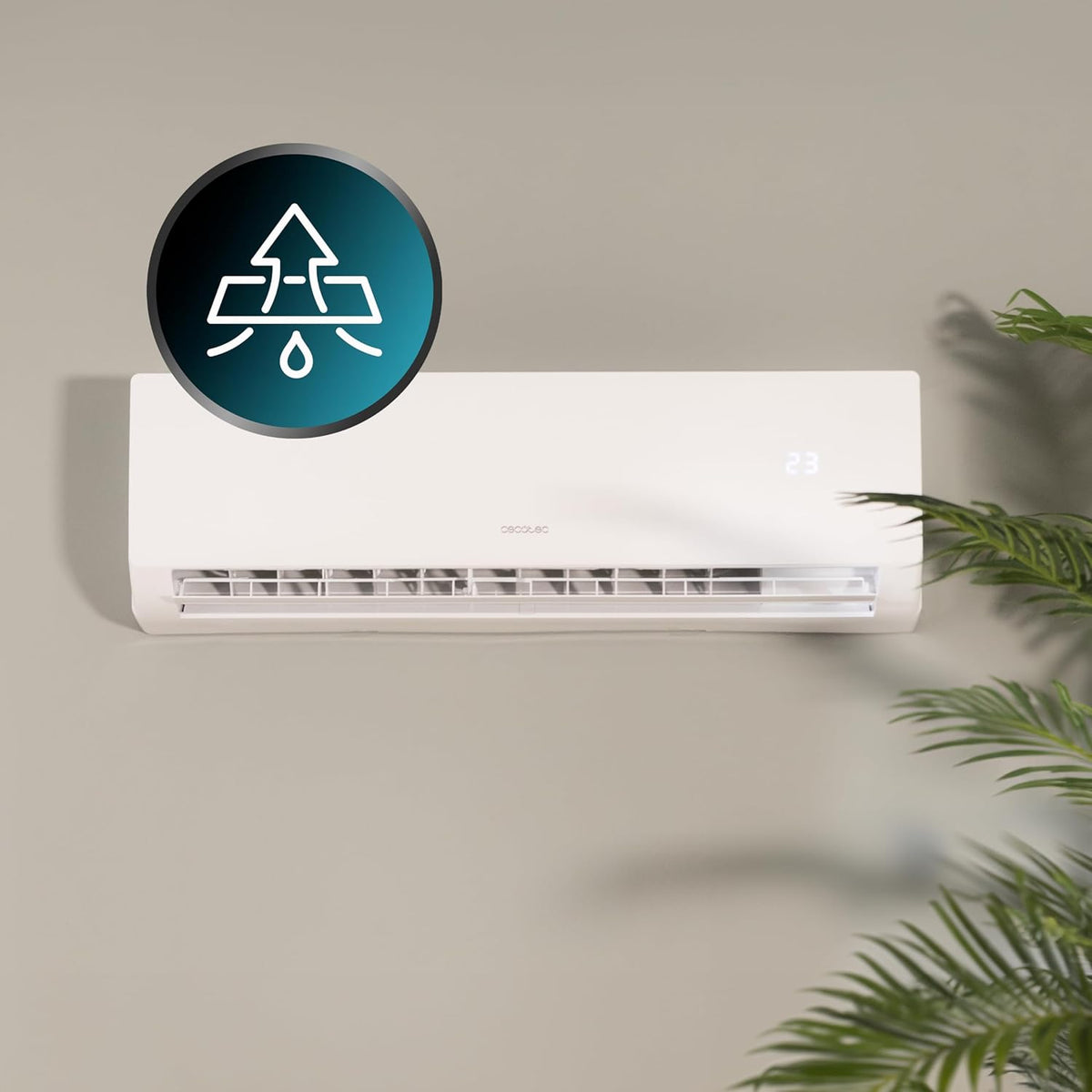  Cecotec Air Conditioning Split Airclima 9000 SmartFresh. 9000 BTU, Moteur DC, Pompe à Chaleur, Télécommande, écran LED, Système D'onduleur, 5 Modes, 8 Vitesses, Couverture De 16 M2